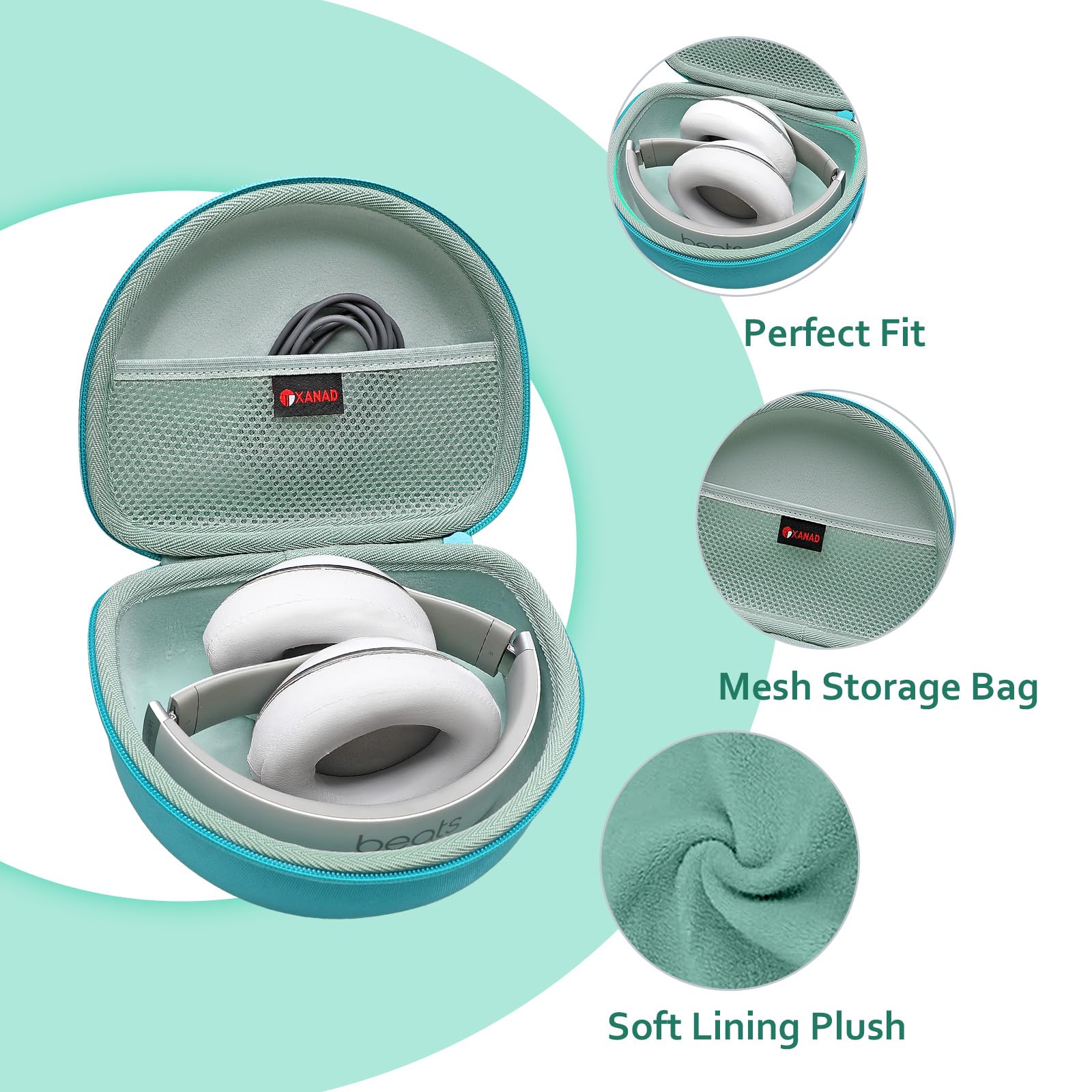 JBL Tune 510BT 530 BT 570BT 520BT 670NC Étui de Voyage XANAD Housse de Remplacement avec Rangement Câble Vert