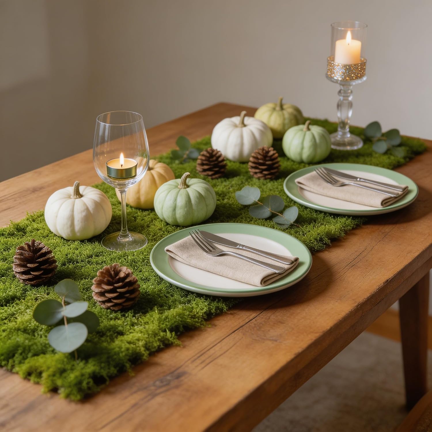 Artificial Moss Table Runner 11.8"x70.9" for Wedding Party Decor, Fairy Garden Crafts, DIY Enchanted Forest, Table Decoration (30cmx180cm)