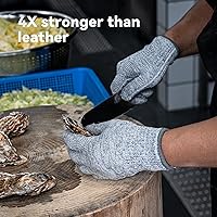 Vista 3 de ANDANDA Cut Resistant Gloves, Safety Chef Gloves for Cutting for Oyster Shucking, Fish Fillet Processing, Wood Carving, Grey