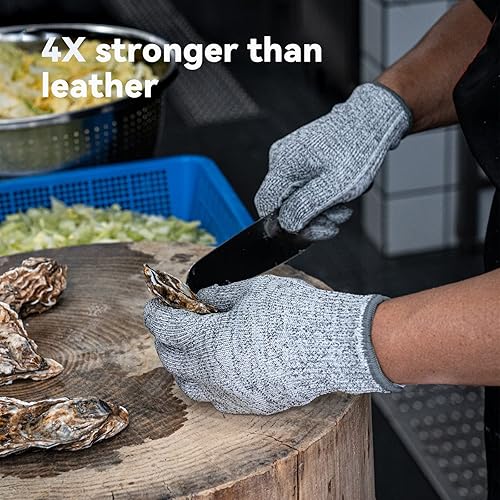 Miniatura 3 de ANDANDA Guantes resistentes a cortes, guantes de seguridad de grado alimenticio para cortar ostras, procesamiento de filetes de pescado, corte de