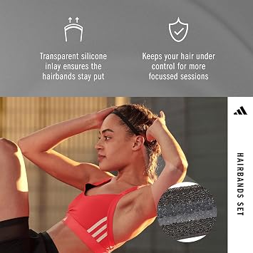 adidas Hairband Set - 3 Thin - Multiple Colors