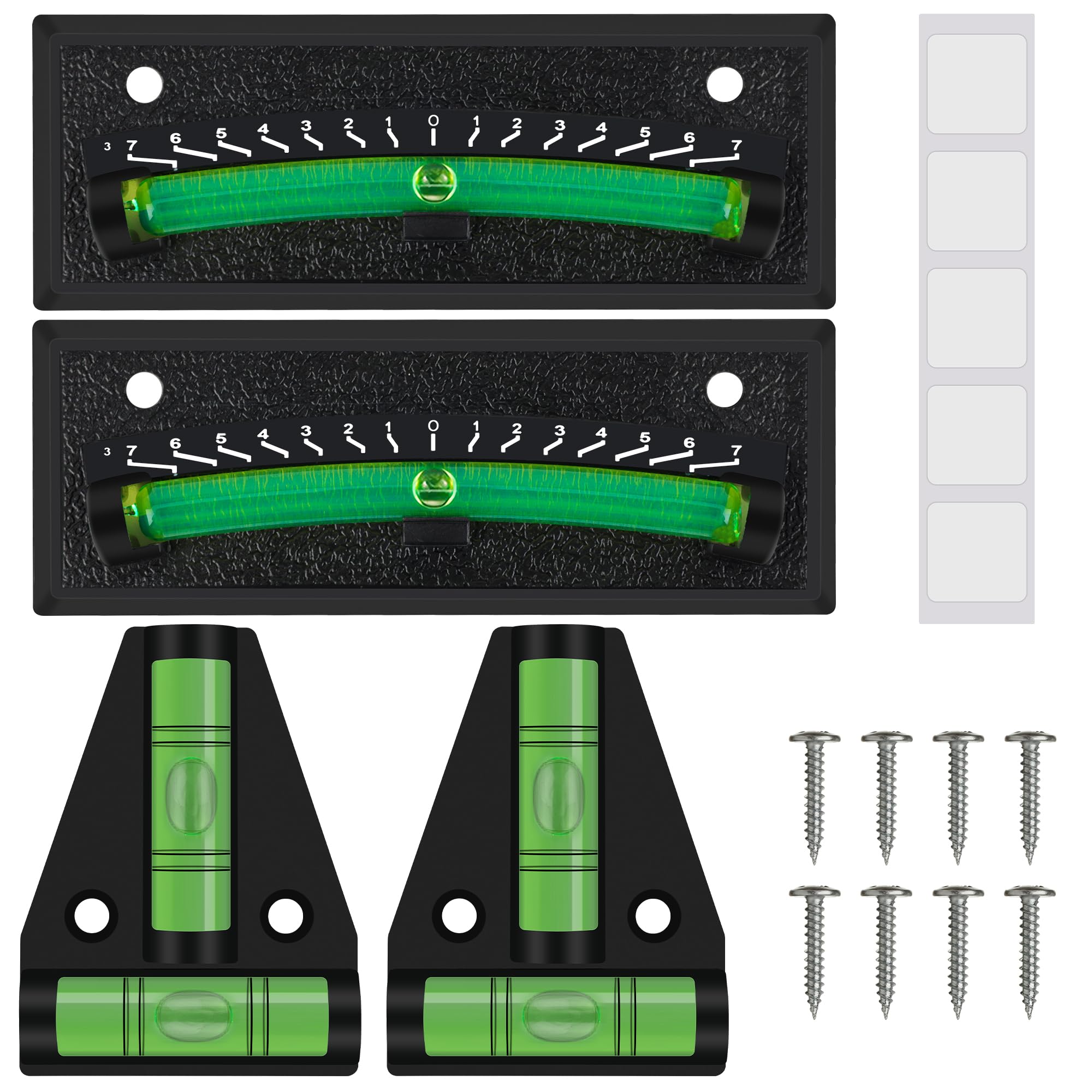 Photo 1 of 2+2Pack RV Level Bubble Self-Adhesive & Wall Mounted, Larbeti Stick On Small T Shape Level for Camper Leveling System, RV, Trailer, Caravan Mini Bubble Levels & T Type RV Accessories