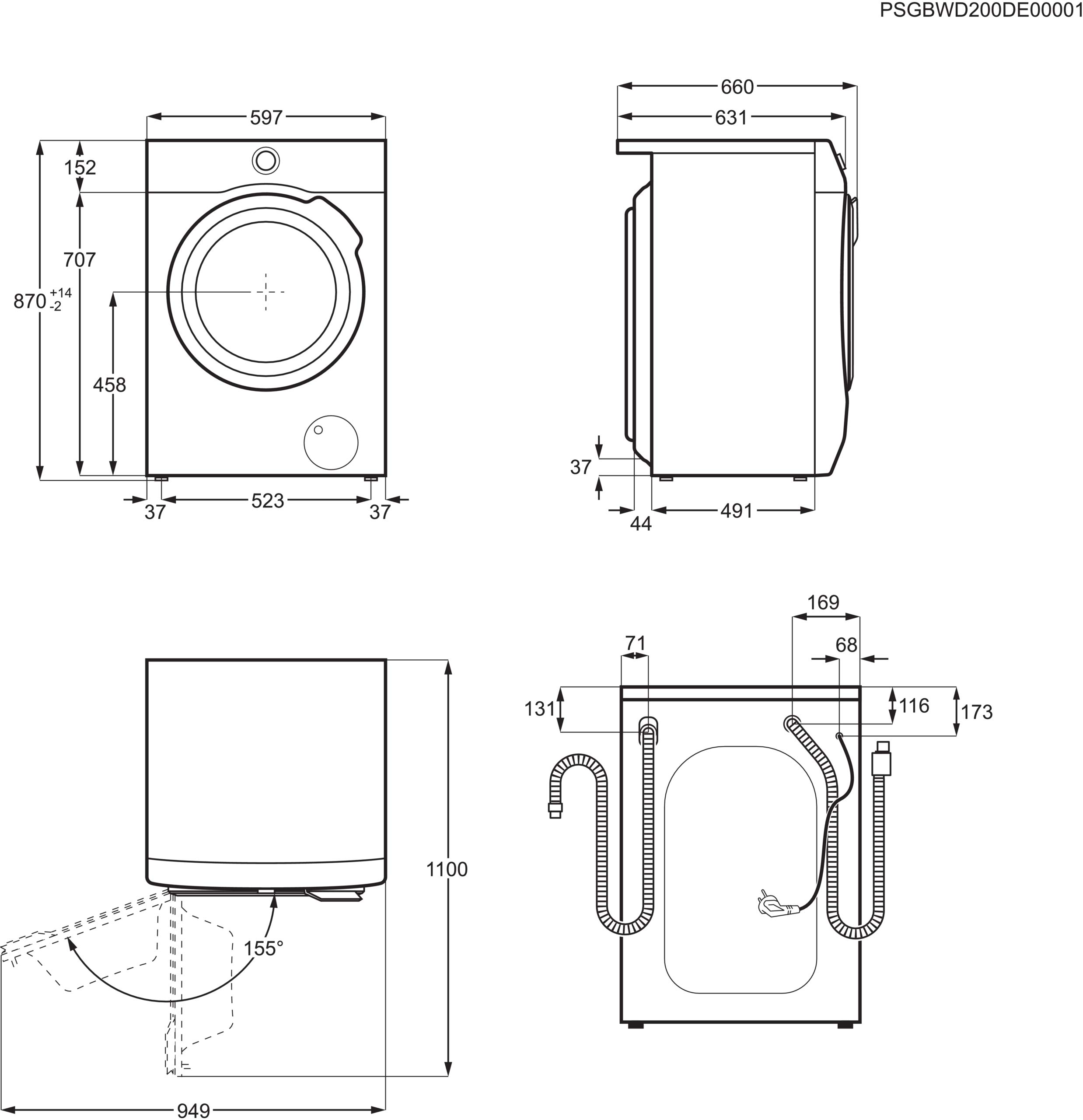 AEG Waschtrockner Serie 9000 AbsoluteCare 9 kg Waschen 6 kg Trocknen Wärmepumpe 1600 U/min EEK C/A