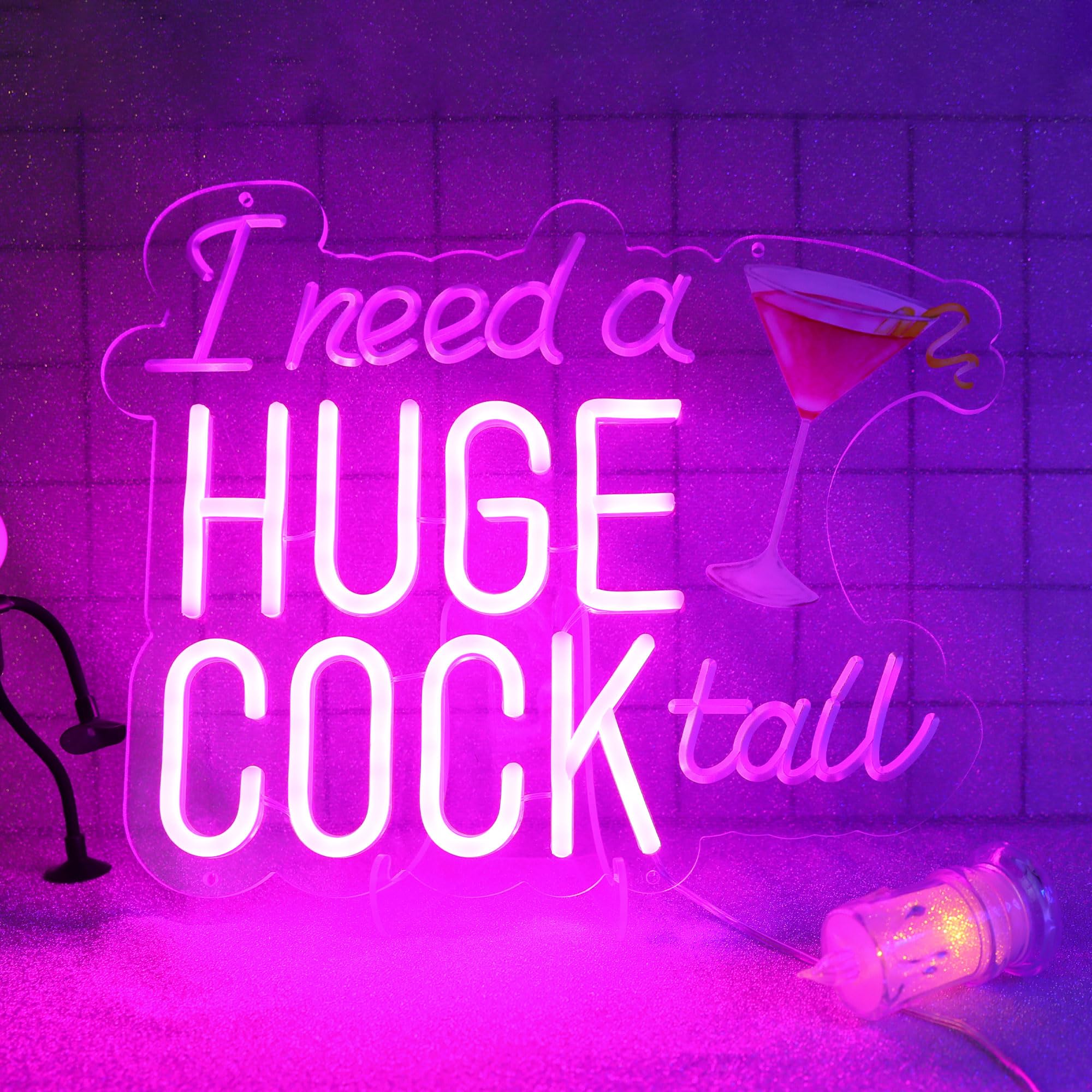 WIOSOUL Cocktail Neon Sign LED I Need a Huge Cocktail Neon Light Sign Pink Neon Signs USB Neon Lights for Home Bar, Man Cave, Cocktail Party, Weddings, Club — image 1