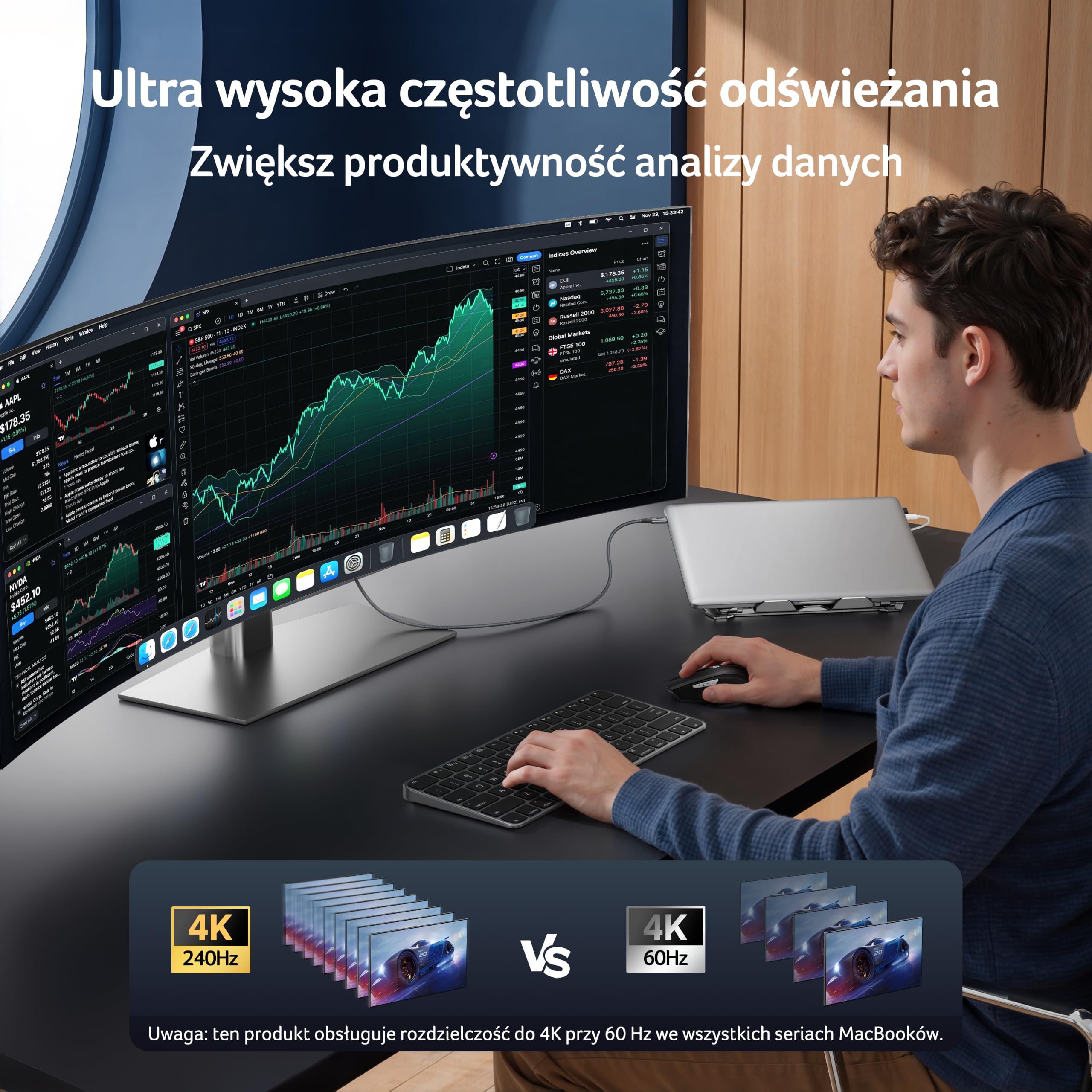 Acer Kabel USB-C do HDMI 2.1 2m (8K@60Hz,4K@240/144/120Hz)Thunderbolt 3 4 5 | Adapter HDMI Typu C, HDR10+, DHCP 2.3, Kompatybilny z iPhone 15/16/17 Pro, MacBook iPad Pro/Air, iMac, Surface, S26, XPS