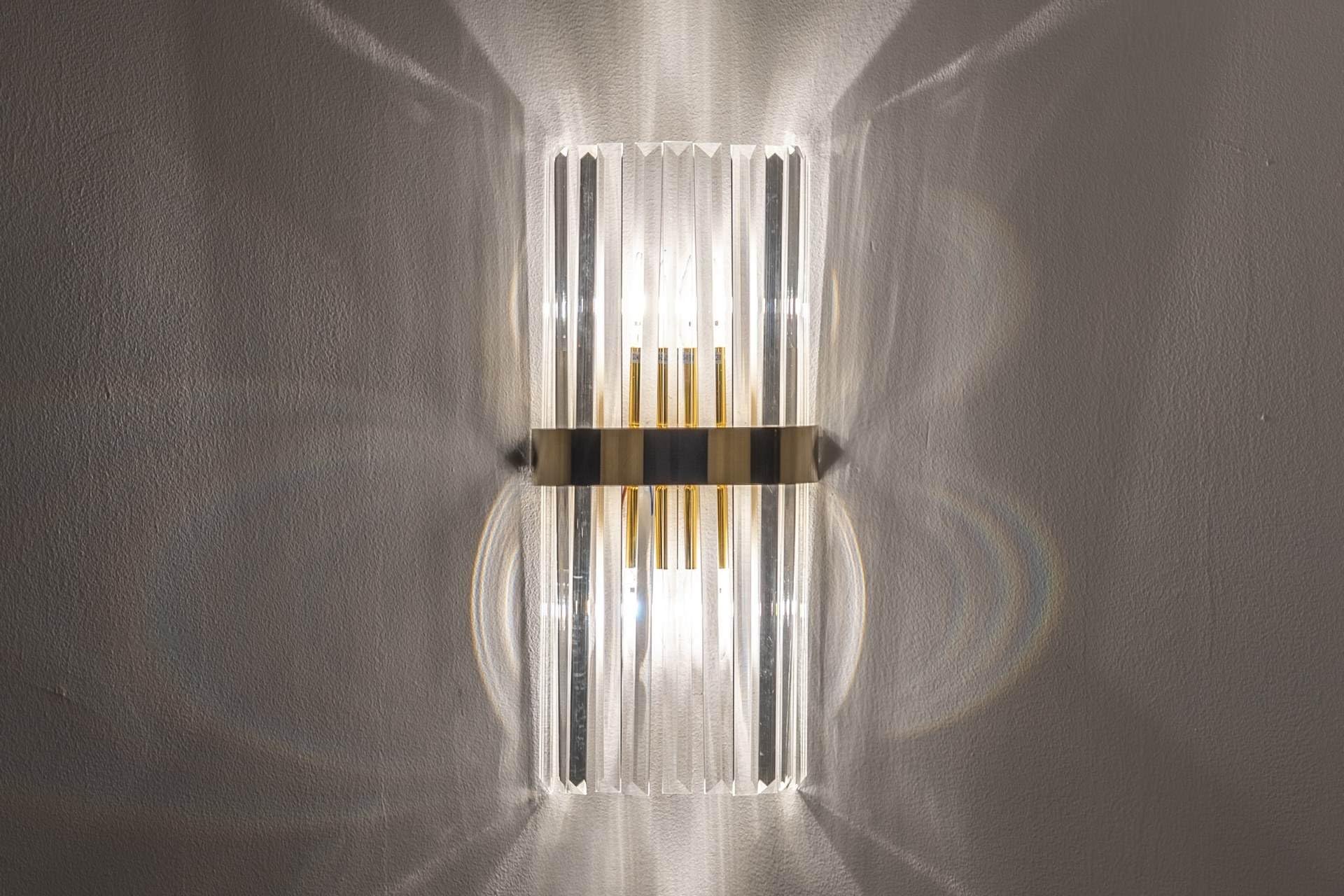 Applique de pared grand format 65 cm luminaire mural métal et cristal Madrid