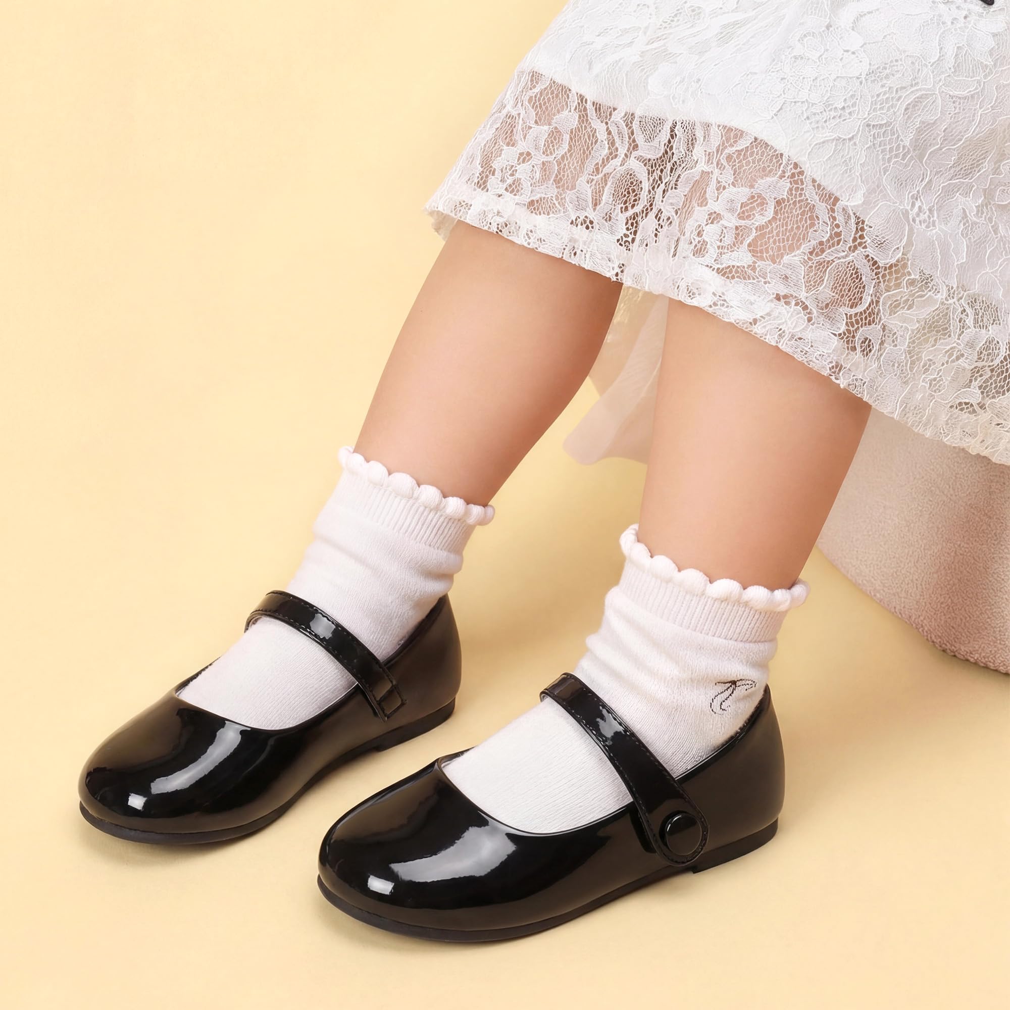 DREAM PAIRS Mädchen Ballerinas für Kleinkinder Prinzessin Schuhe Kinder Kommunionschuhe Mary Jane für Hochzeiten, Blumenmädchen und Partys