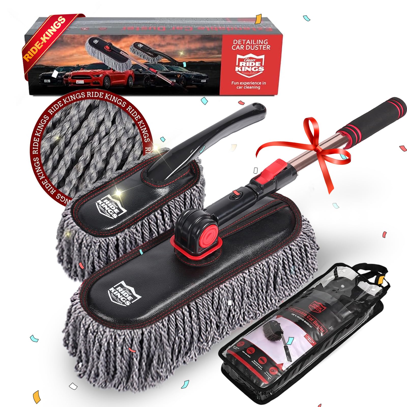 Exterior Car Duster &amp; Brush Kit - Washable Microfiber