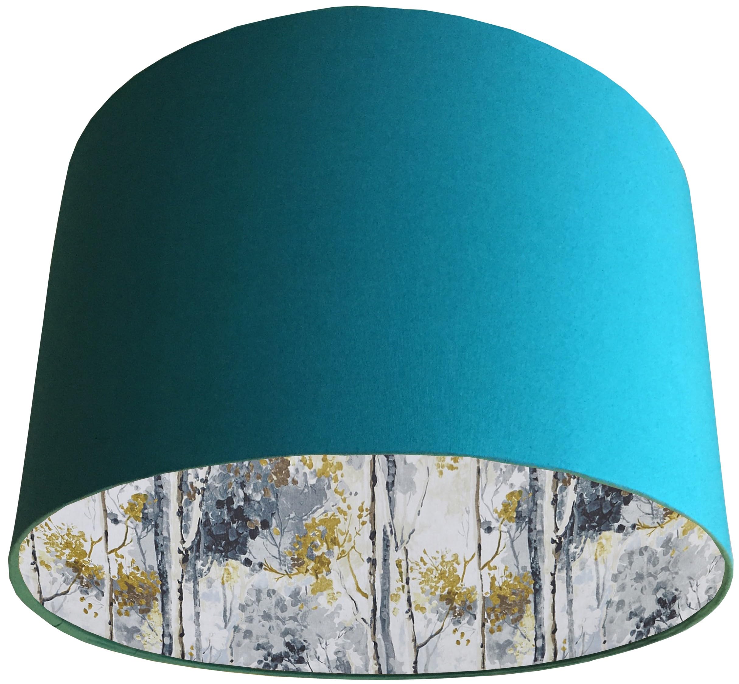 Silver Birch Lined Light Shade with Choice of Colour (Teal)