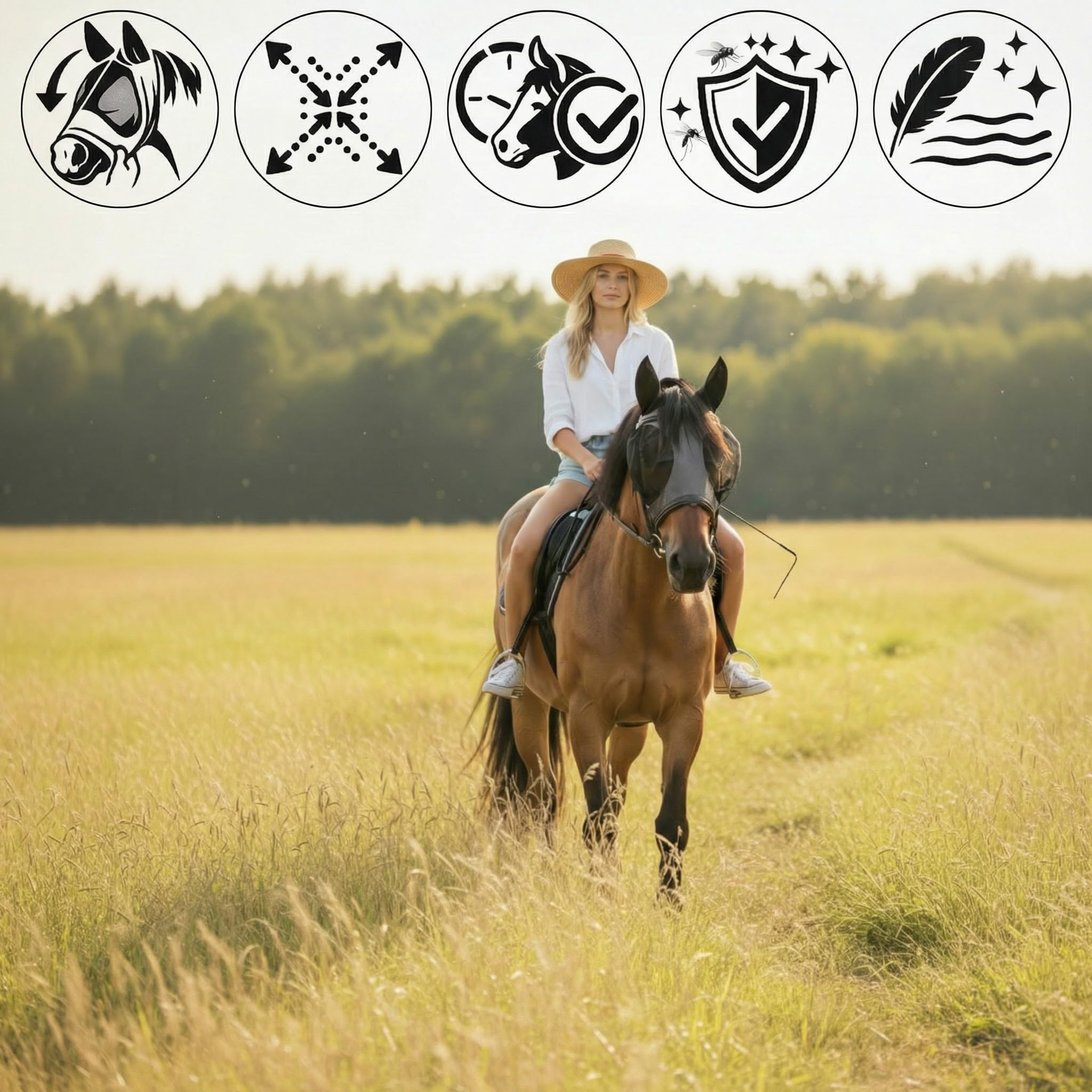 Imperial Riding Trail Ride Basic Masque Anti-Mouches élastique pour Poney Lilas