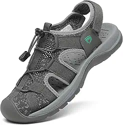Sandálias esportivas femininas com bico fechado, malha para caminhadas, atividades ao ar livre, atléticas, casuais, caminhadas, sapatos aquáticos
