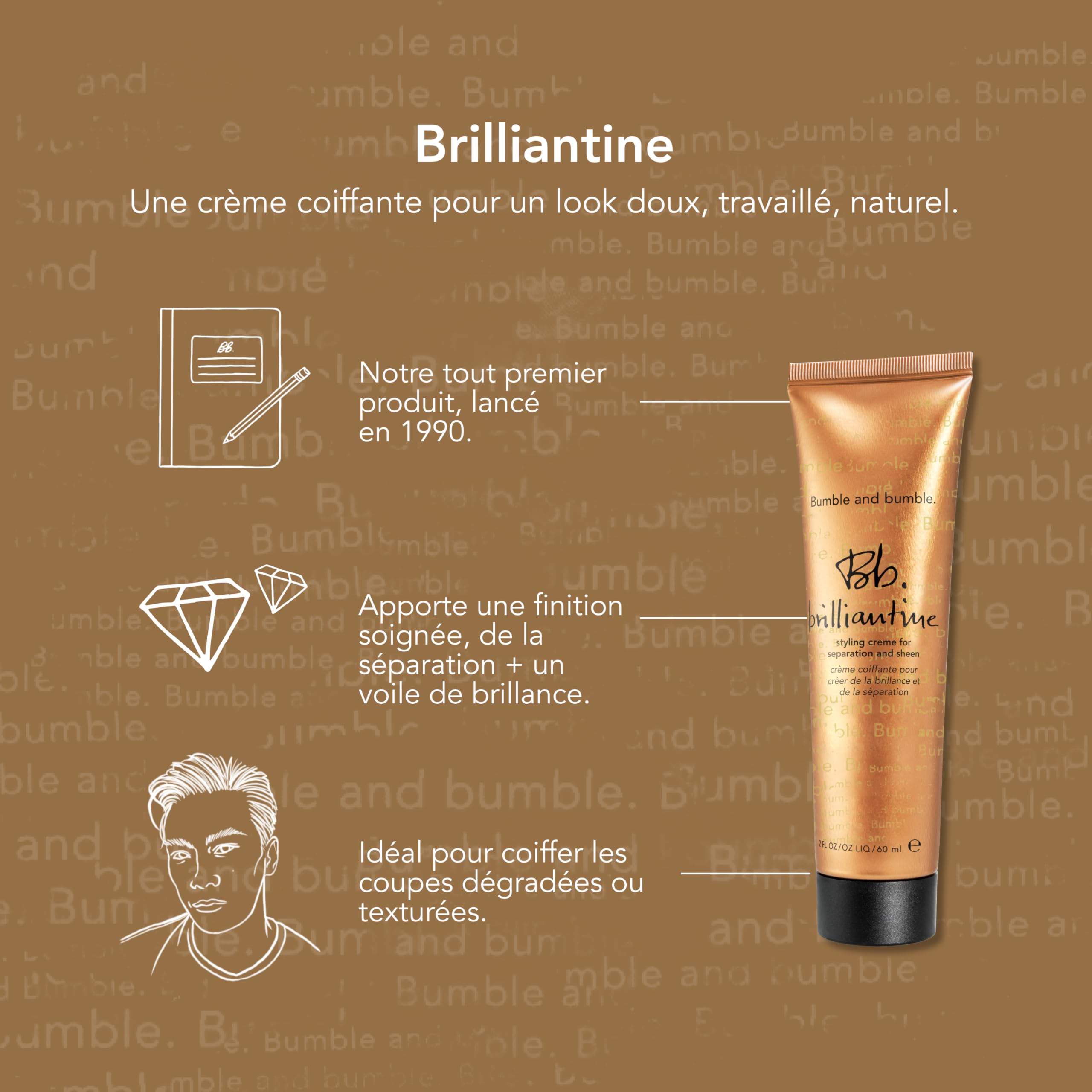 Bumble and bumble. Brilliantine Crème coiffante brillance | Soin pour séparer et faire briller les cheveux | À l’huile de ricin