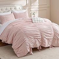 Vista 10 de Bedsure - Juego de edredón individual/King, juego de cama bohemio azul polvo capitoné, 3D, tipo jacquard, 2 piezas: 1 edredón estilo rústico chic