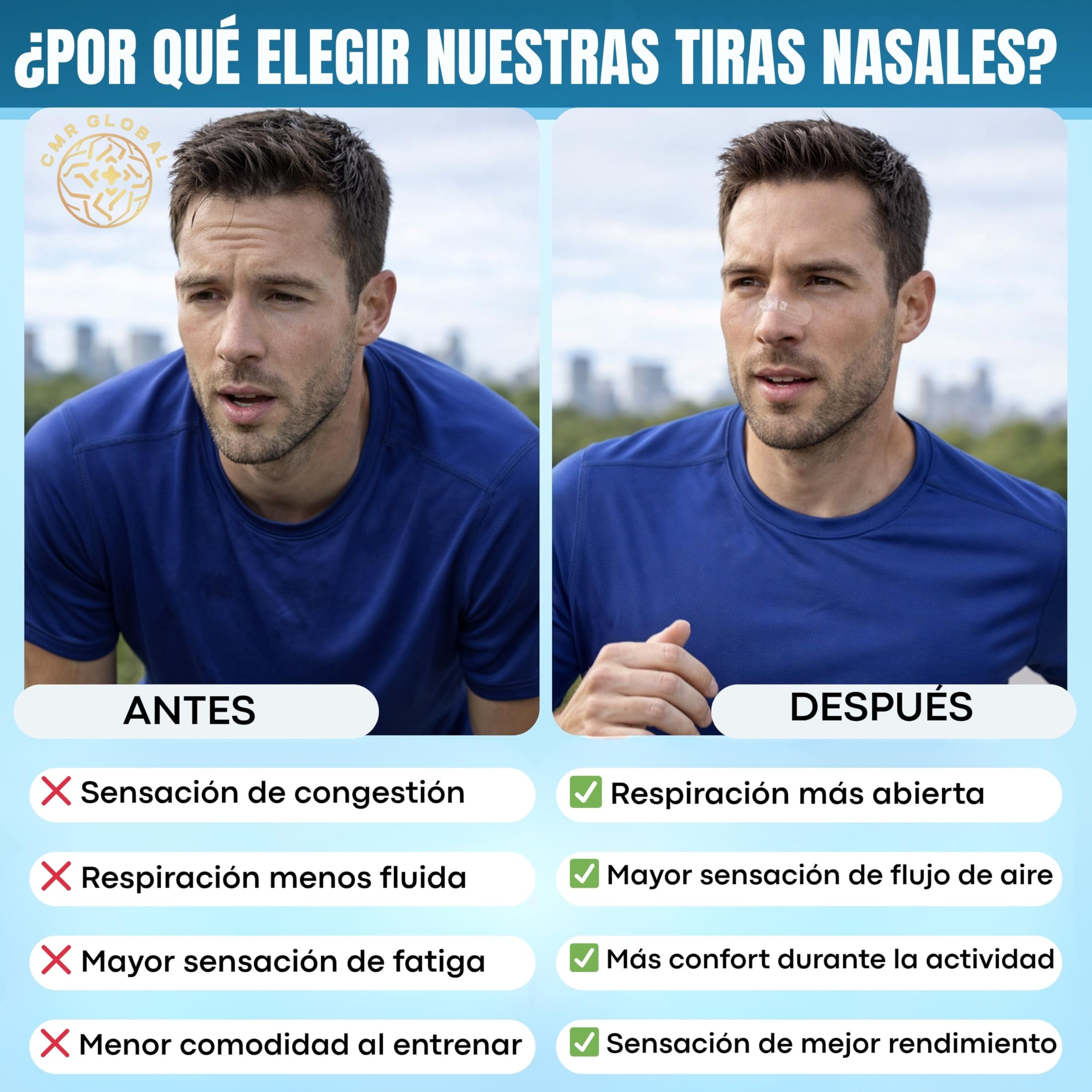 PACK PREMIUM 60 Tiras Nasales Deportivas. Tiras Nasales Antironquidos para Dormir Transparentes. Alivia la Congestión Nasal Para una Mejor Respiración. Nasal Strips Para Reducir Ronquidos Tiras Nariz