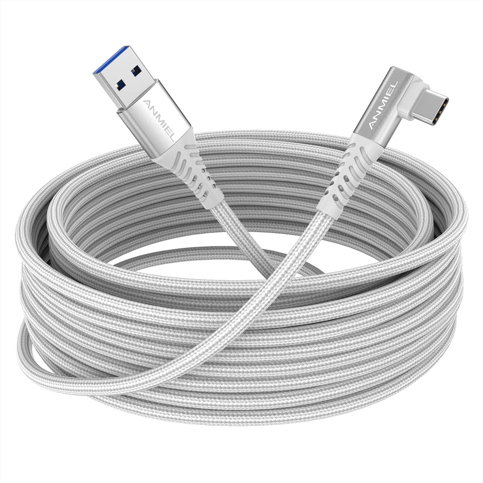 ANMIEL Link Cable 3M Compatible with Quest 2 & PC/Steam VR, USB 3.0 to USB C Cable for Quest 2, Samsung S10/S9/S8, Note 9/8 VR Headsets and Gaming PC (White)