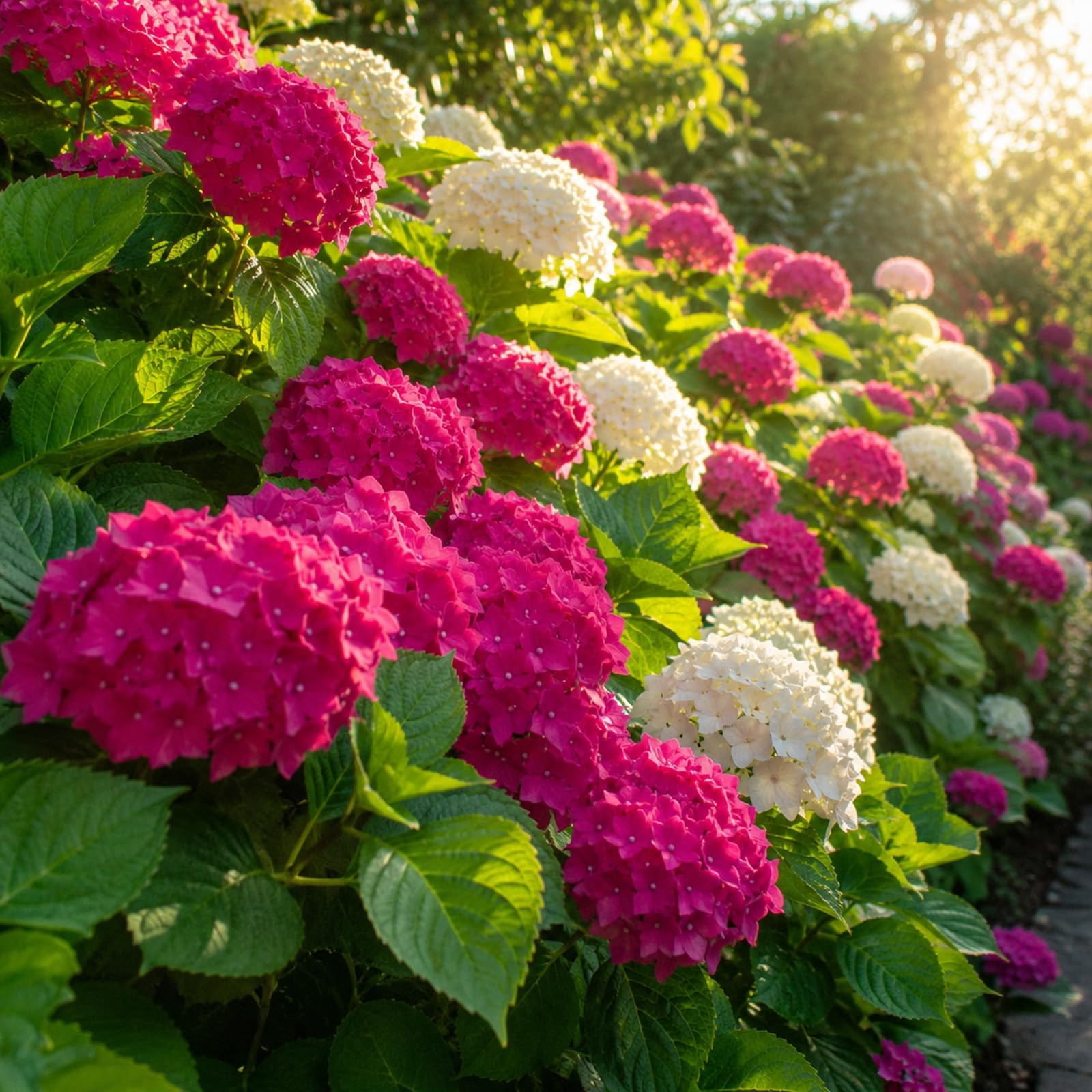 Hydrangea Rooted Plant – Flowering Perennial Garden Shrub, Hardy Outdoor Plant for UK Gardens, Patio Containers, Borders and Butterfly Friendly Garden Displays-5 Bulbs-Red & White