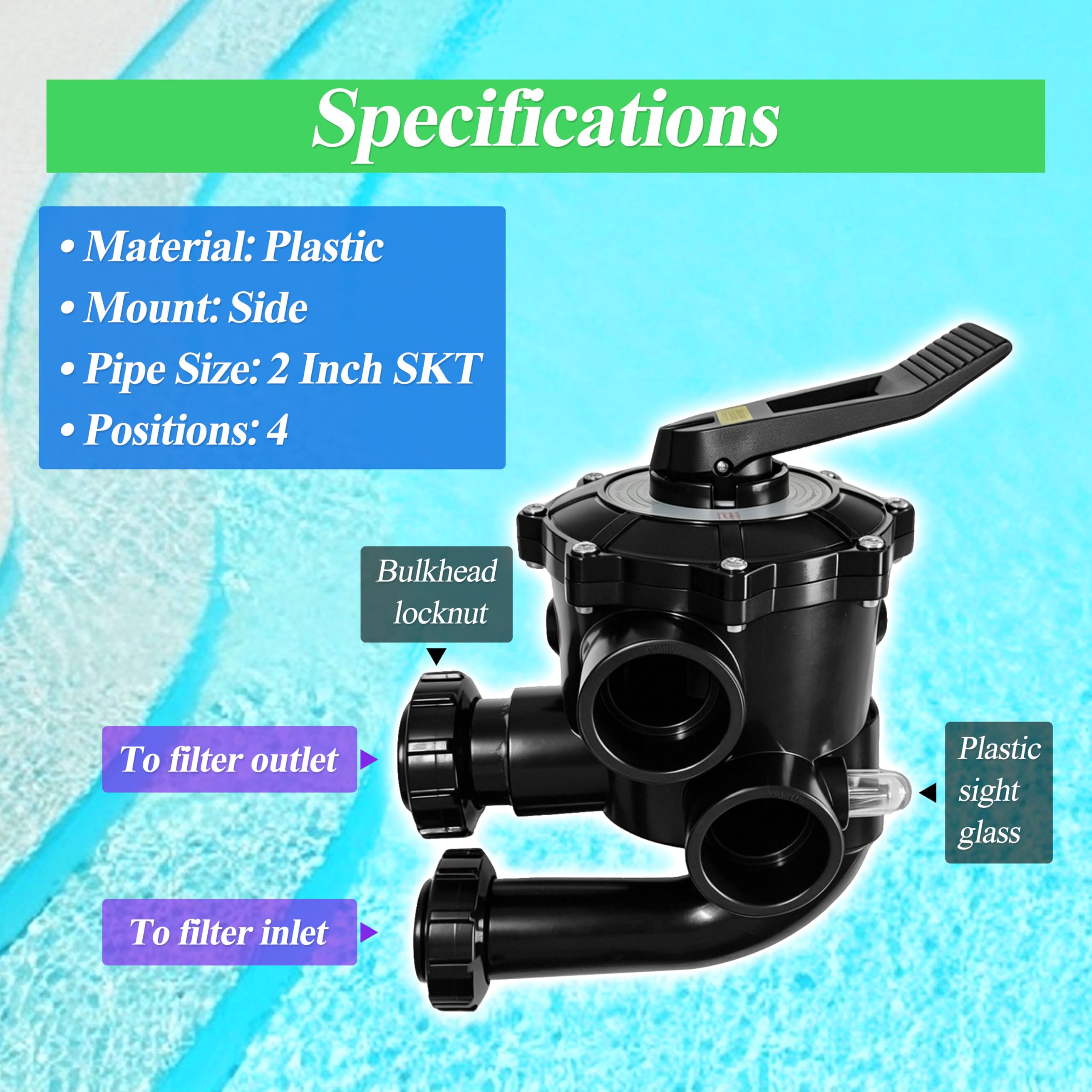 SP0740DE - Conjunto de válvula de repuesto para Hayward compatible con filtro D.E. Válvula SKT de 4 vías de 5 cm