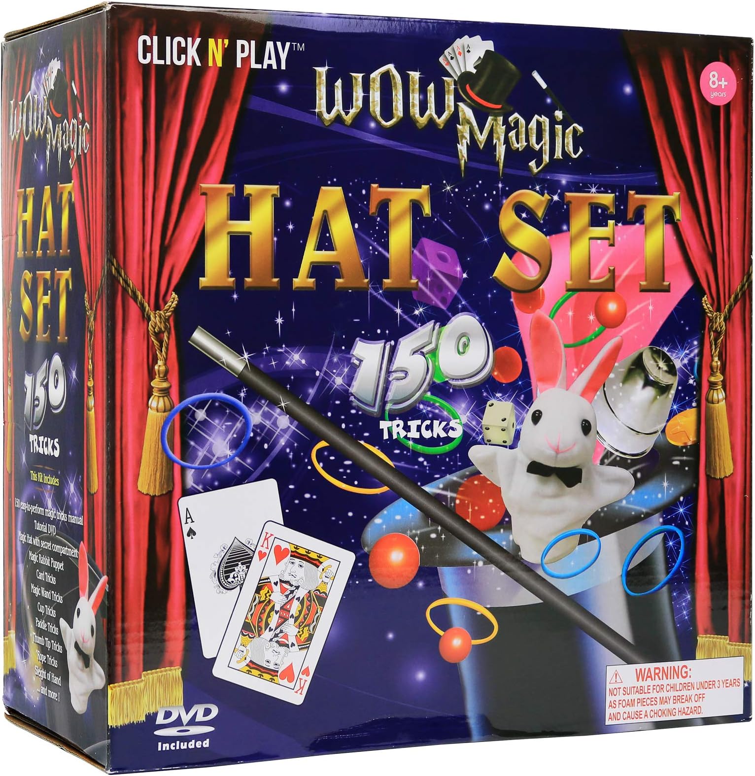 Click N' Play Magician Kit & Magic Set, Magic Kit for Kids Age 10-12, Halloween Magic Trick Games for Girls & Boys, Over 150 Tricks, Includes Manual & DVD Tutorial, Magic Tricks for Kids