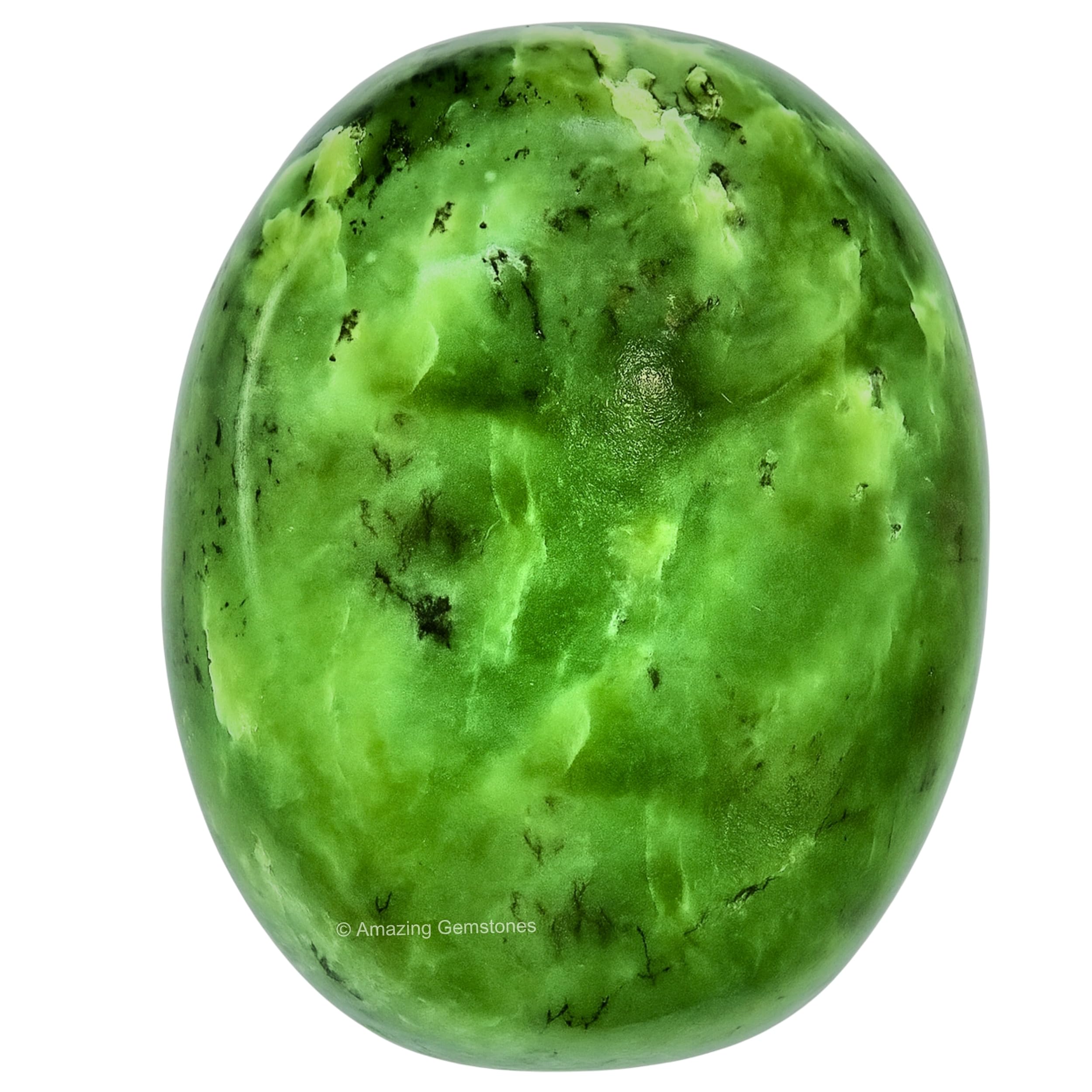 Nephrite Green Jade Crystal Palm Stone, 45-50mm Large Healing Crystal