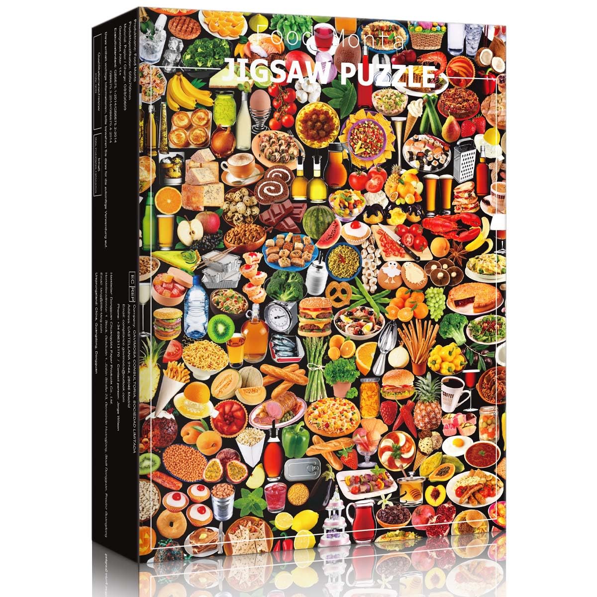 HUADADA 1000 Piece Jigsaw Puzzle, Interactive Family Jigsaw Puzzle, 1000 Piece Jigsaw Puzzle, Food Themed Adult Jigsaw Puzz