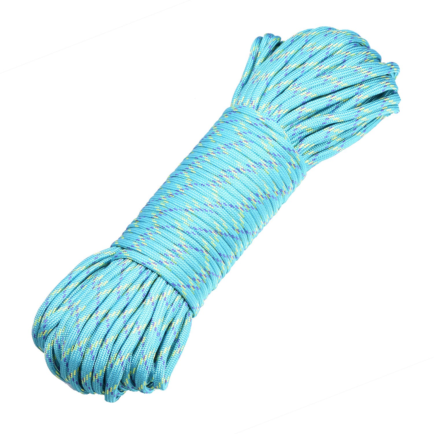 DonDon 98 ft, 30 m nylon cord Paracord survival DIY rope cord for outdoor camping activities 0.6 inch, 4 mm