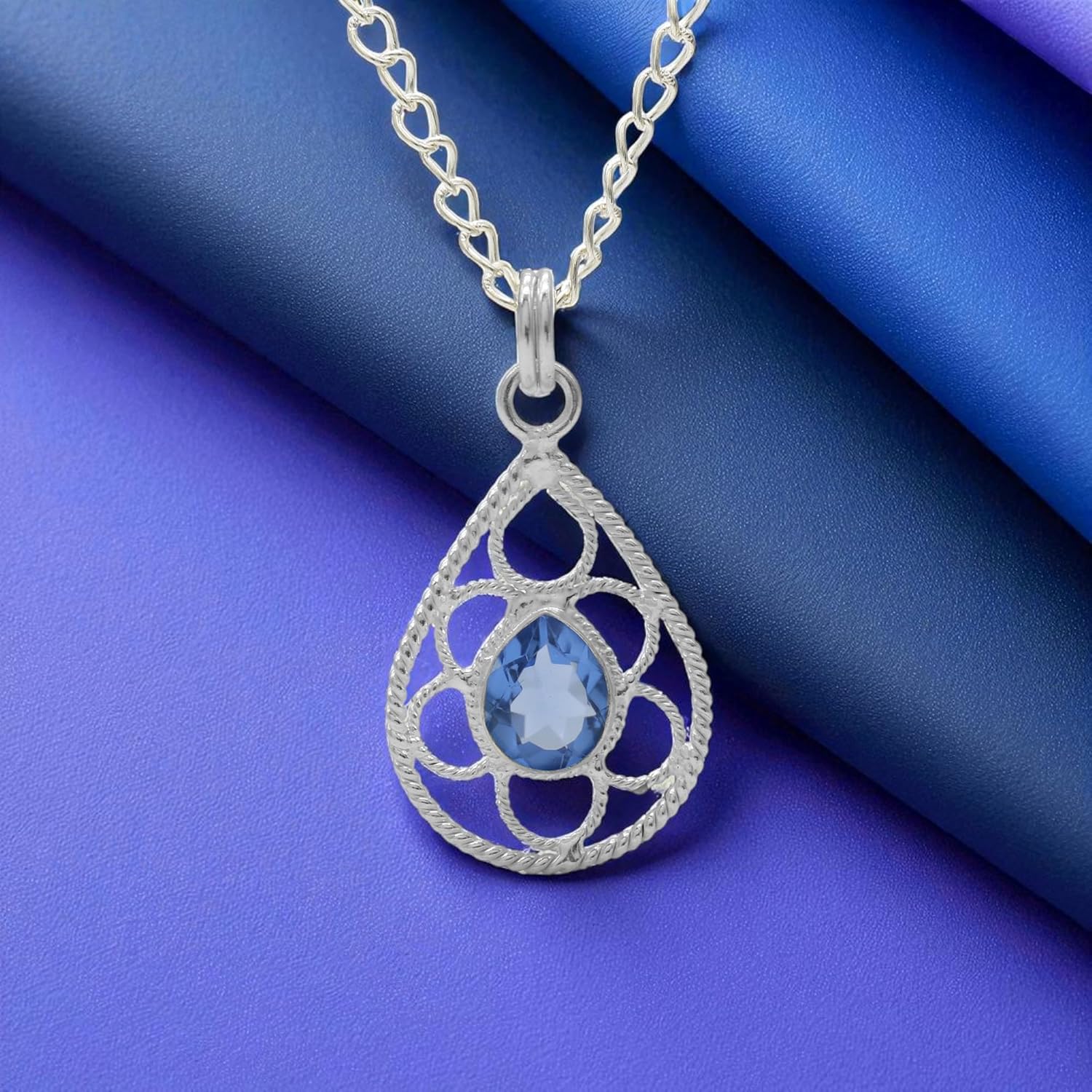 Natural Gemstone Pendant Handmade 925 Sterling Silver Jewelry for Women, everyday wear gemstone necklace birthstone pendant authentic jewelry, Anniversary & Mother’s Day Gift. - Image 3