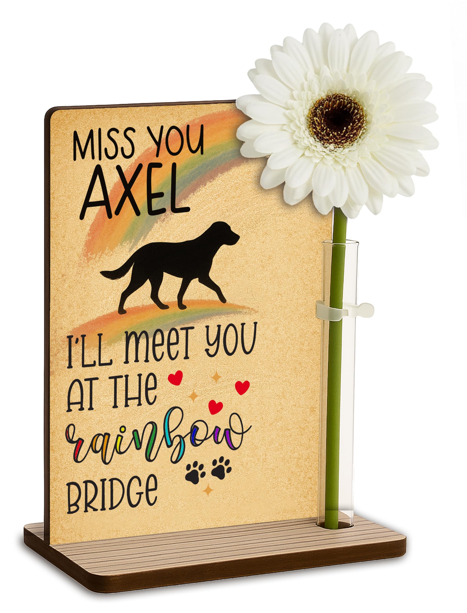 The Plum Penguin Rainbow Bridge Dog Personalised Pet Memorial Freestanding Photo Plaque Dog Memorial Cat Memory Frame Pet Bereavement Gift (Rainbow Bridge Dog)