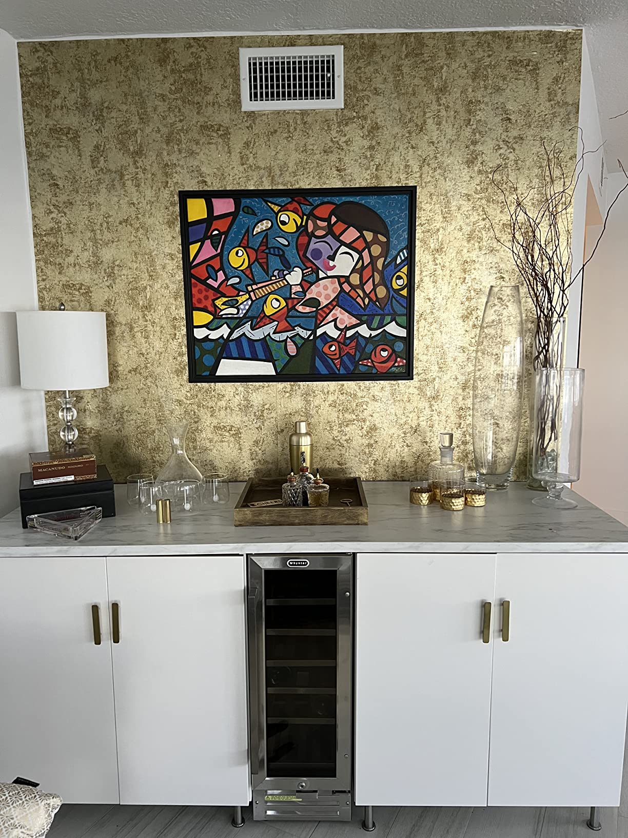 8/mo Finance Tempaper Gold Distressed Gold Leaf Removable Peel and