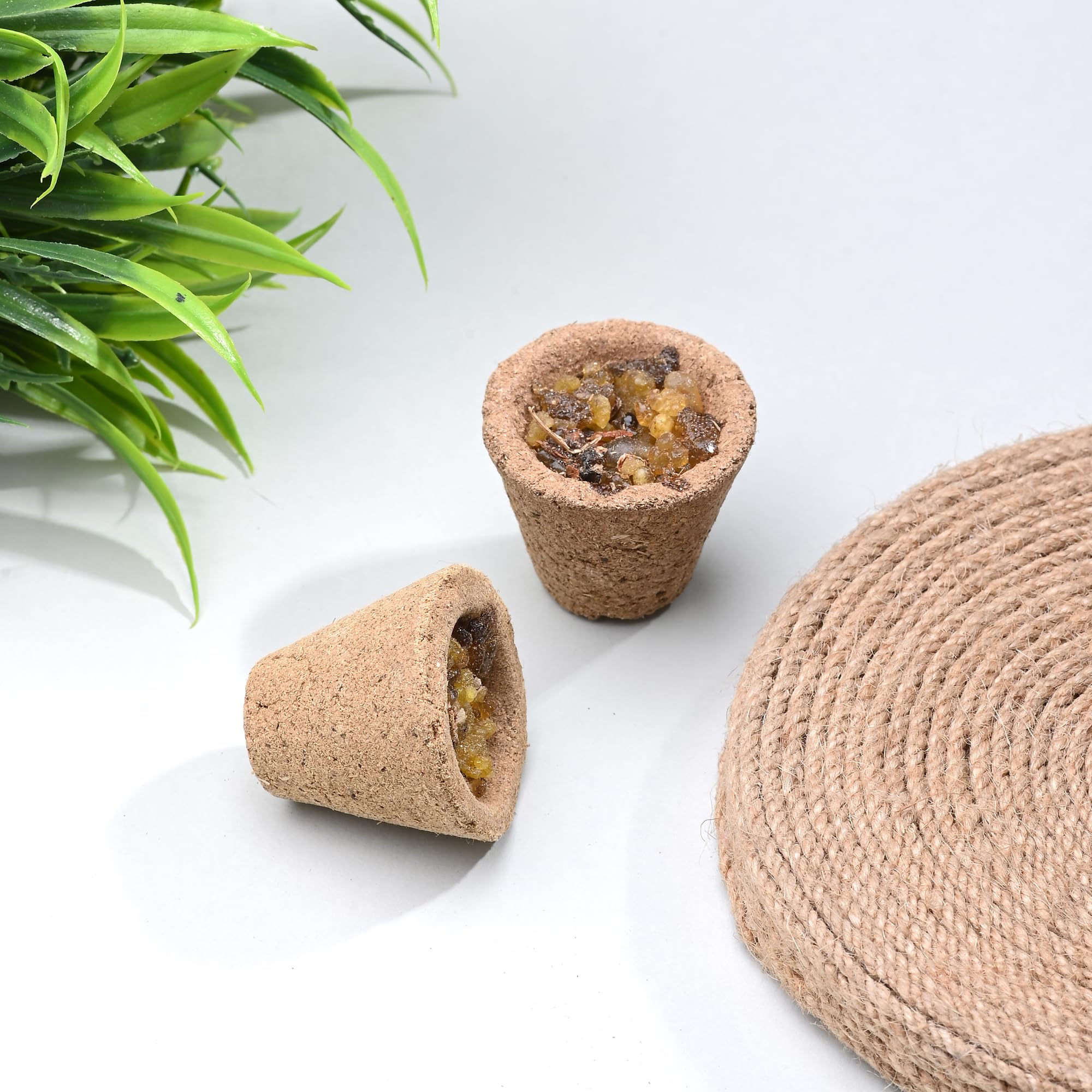 Divya Anandam Organic Havan Cups/Sambrani Cups (15 Pcs), Sambrani Dhoop Cups for Pooja - Made from Natural Mixture of Loban, Hawan Samagri, Jatamassi, Guggal & Camphor