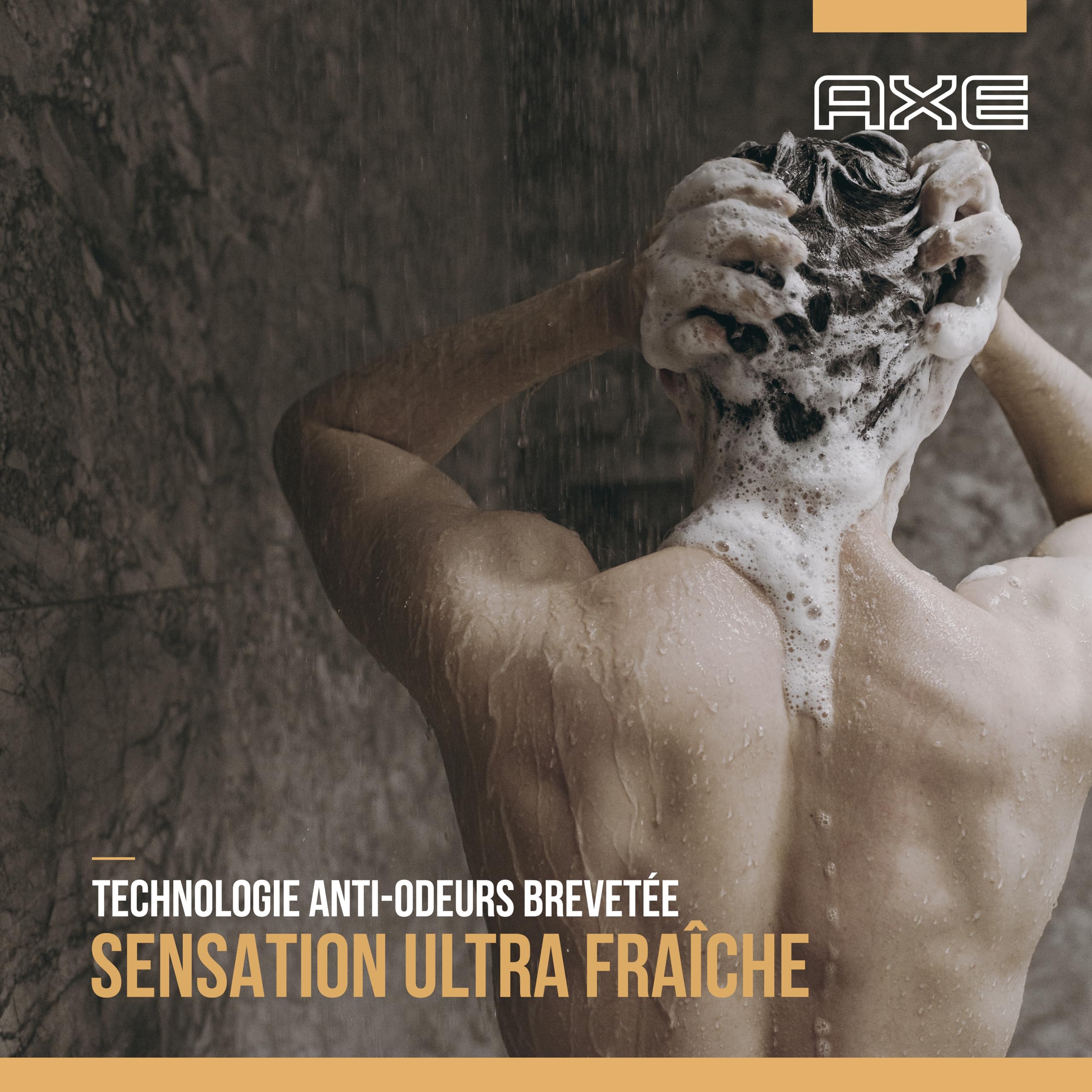 AXE - Gel Douche Homme 5en1 Dark Temptation - 24h Hydratant - 87% d'Ingrédients d'origine naturelle - parfum chocolat gourmand (lot de 12x 250ml)