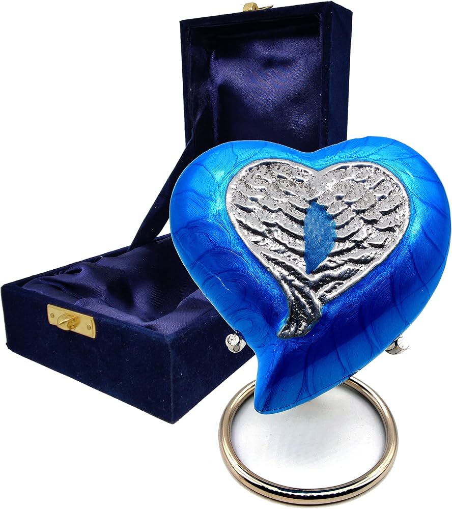 Amazon|ハート 火葬 ブルー 骨壷 大人用 | 葬儀 装飾 天使の羽 骨壺 Amazon|ハート 火葬 ブルー 骨壷 大人用 | 葬儀 装飾 天使の羽 骨壺