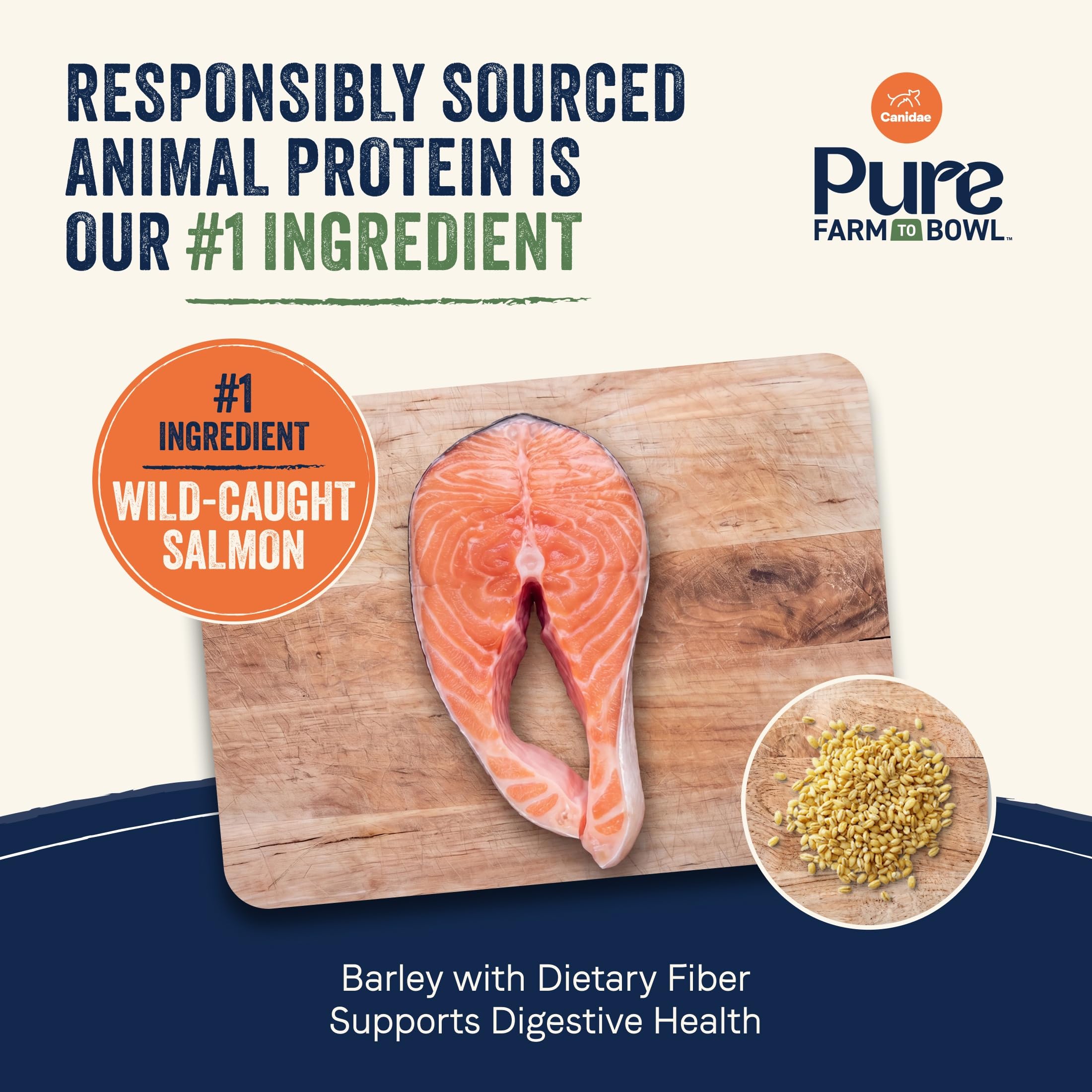 Canidae Pure Farm to Bowl Adult Dog Food — Salmon & Barley, 4 lb — alternate product view 1