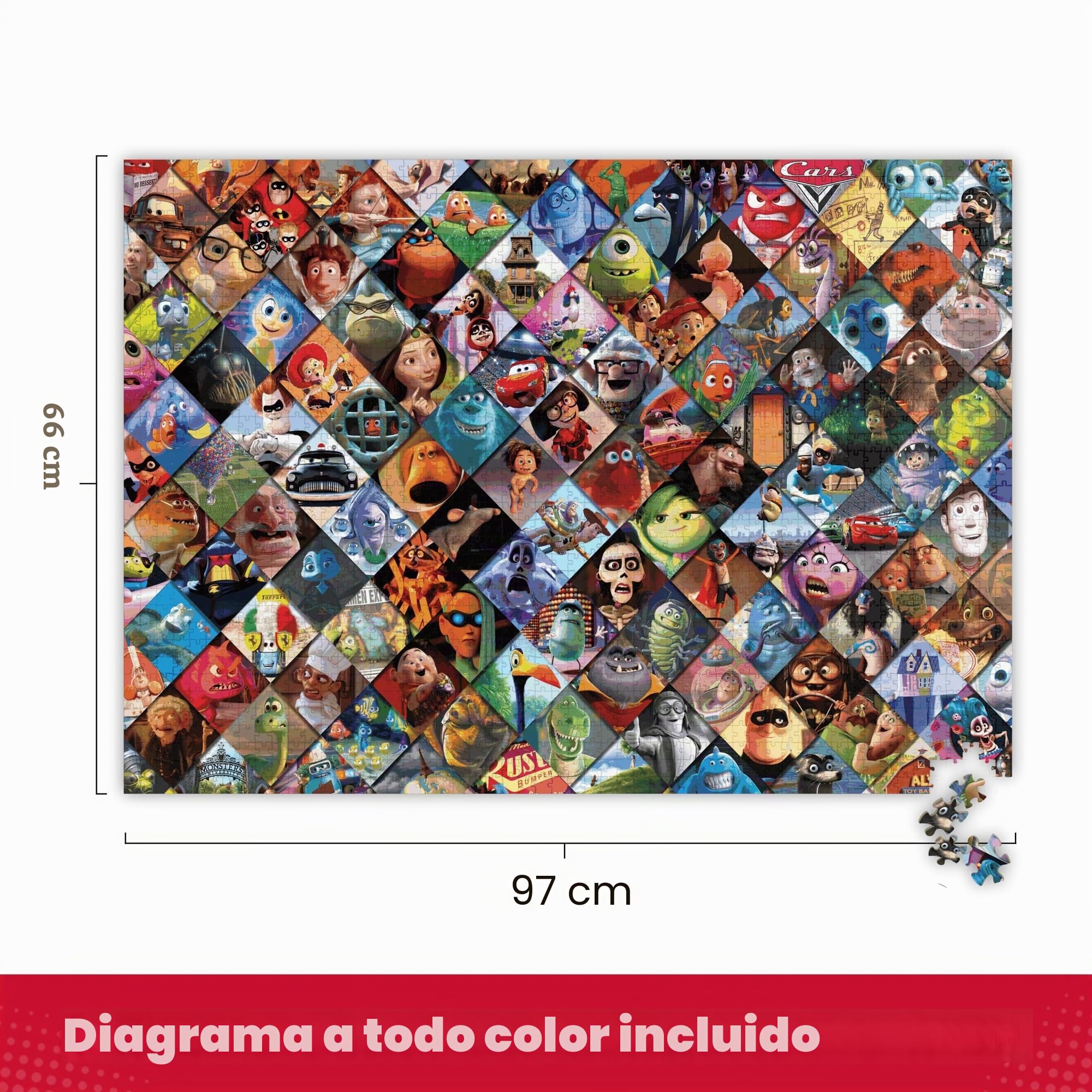 Ceaco - Clips Disney/Pixar - Puzzle de 2000 piezas, 12,7 cm