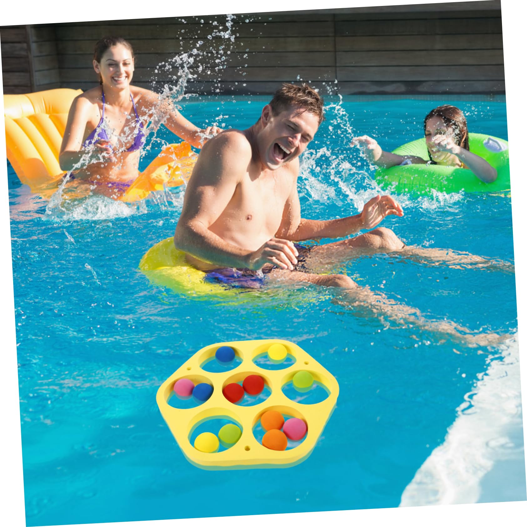 Palla da Lancio Galleggiante per Piscina, Set 1 Pezzo in Eva Giallo