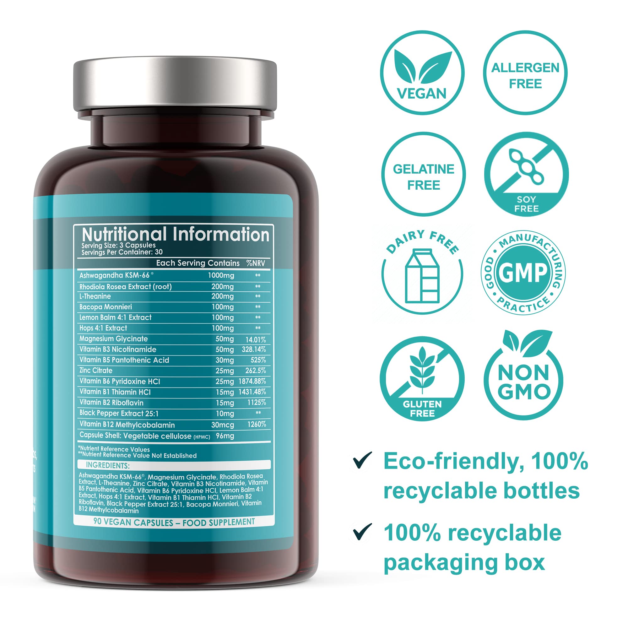 Vita Calm Stress & Anxiety Relief 1000mg Ashwagandha KSM 66