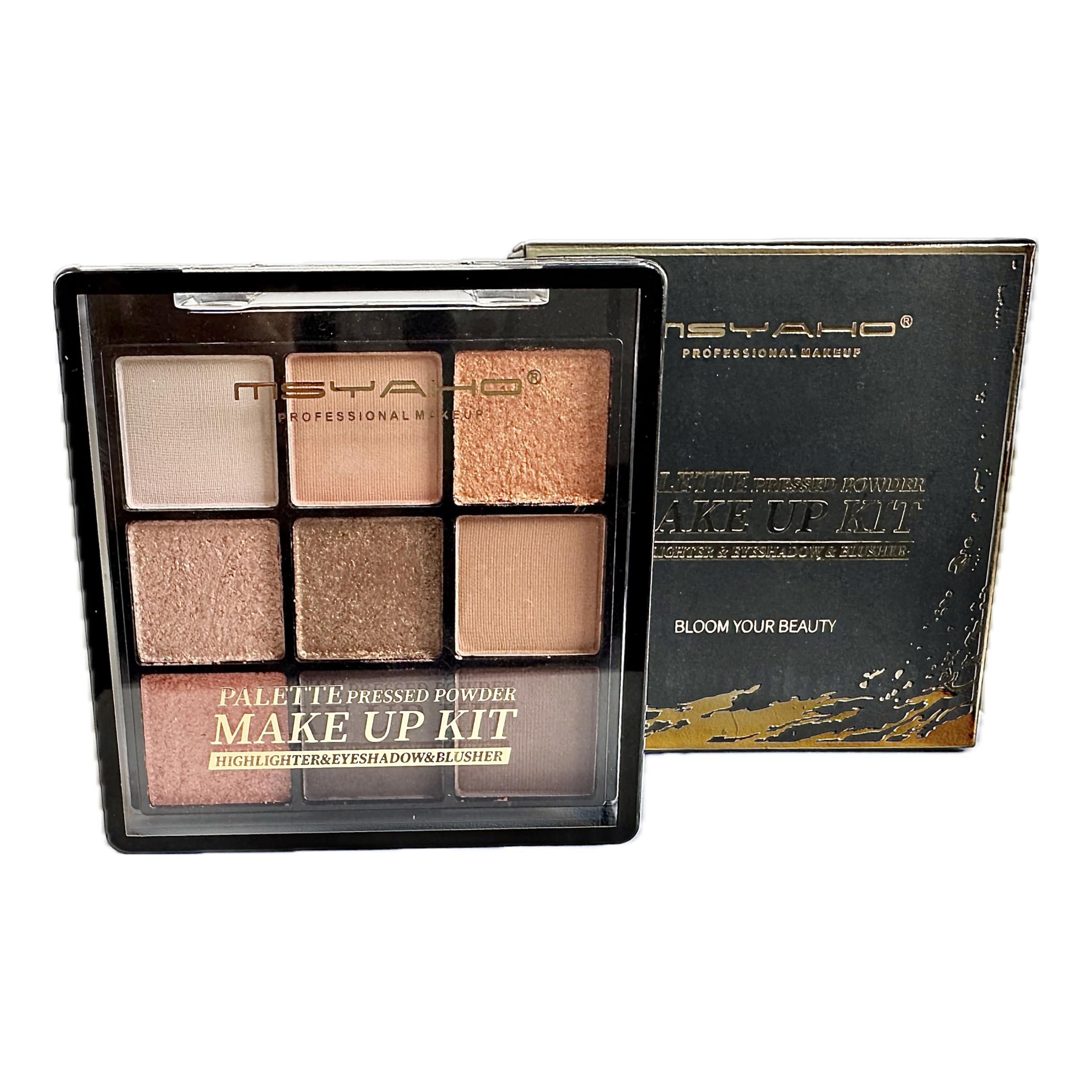 MSYAHO 3 in 1 Palette Pressed Highlighter & Eyeshadow & Blusher Professional Makeup Kit