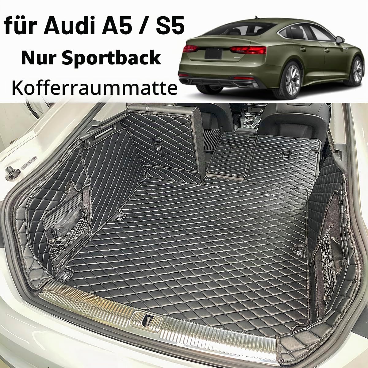 Kofferraumwanne für Audi A5 Sportback 2016-2024 Kofferraummatte | Audi S5 & A5 Viertürer kofferraum schutzmatte