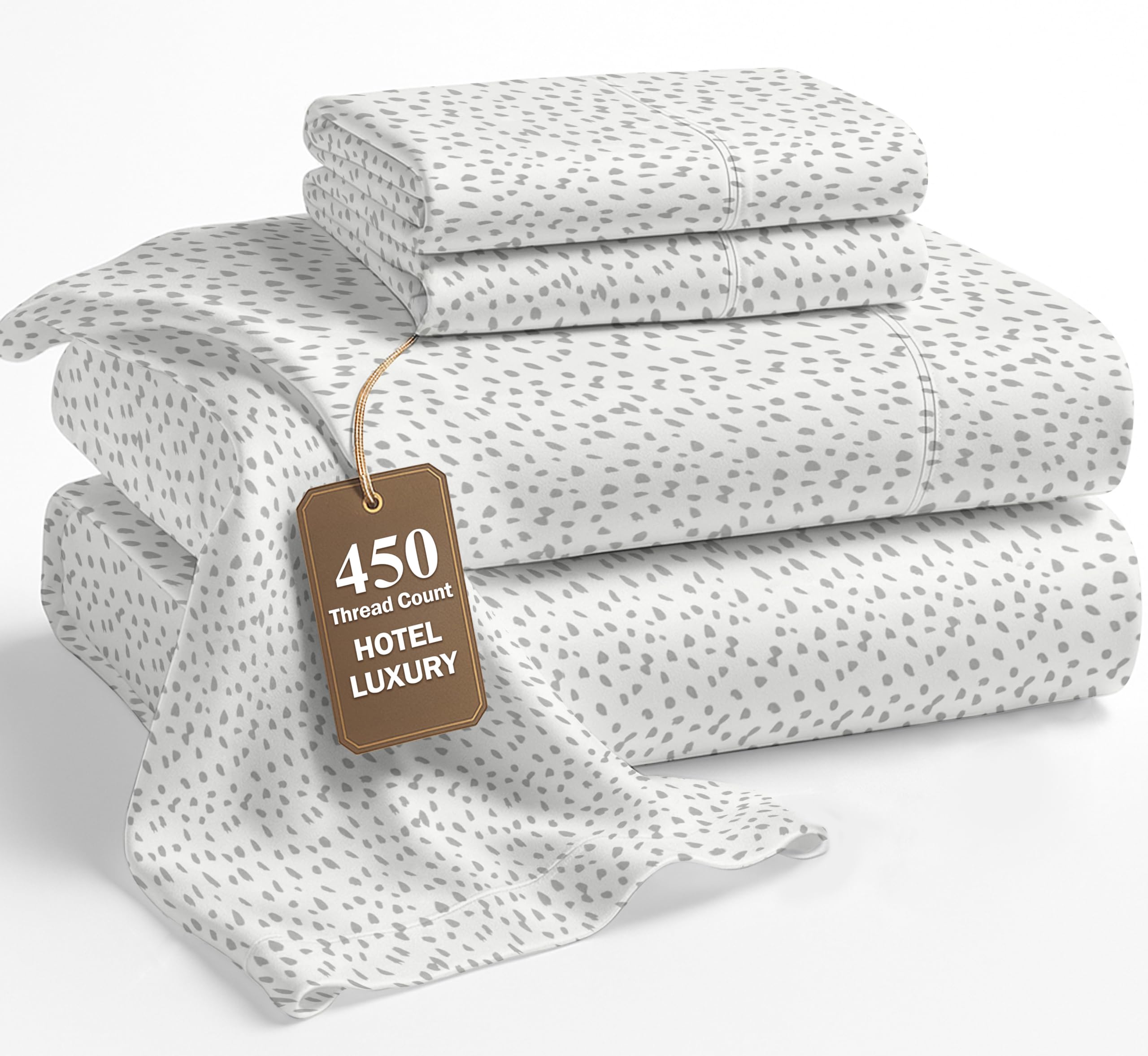 Lane Linen 100% Cotton Bed Sheets – 450 Thread Count Cooling Sheets Queen, Durable Daily Use Bedding, Value Comfort for Nightly Rest, Hotel Sateen Finish, Snug Fit 15" Deep Pocket Fitted Sheet – Taupe — view 27