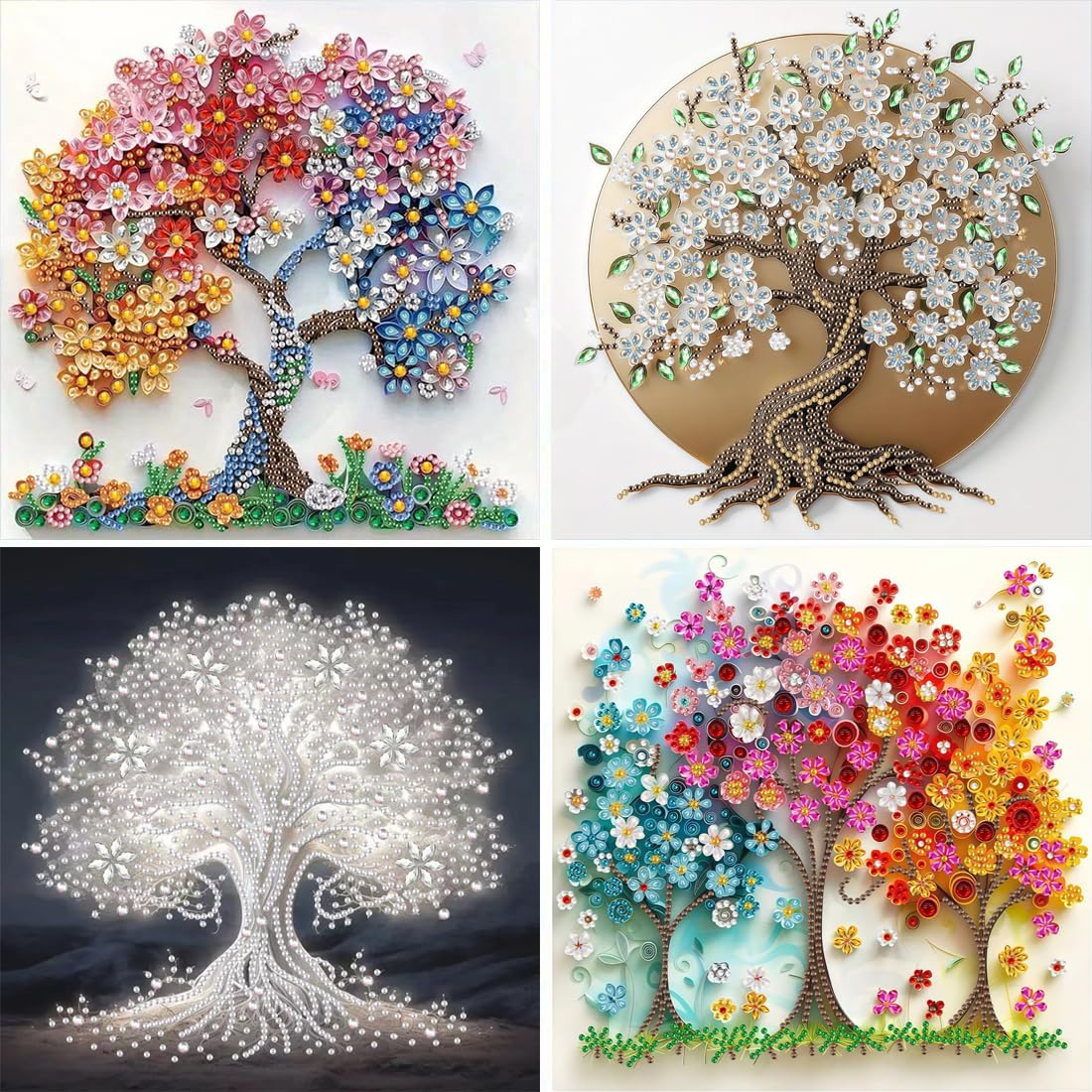 5D Diamond Art Kits - Colorful Tree Painting -30
