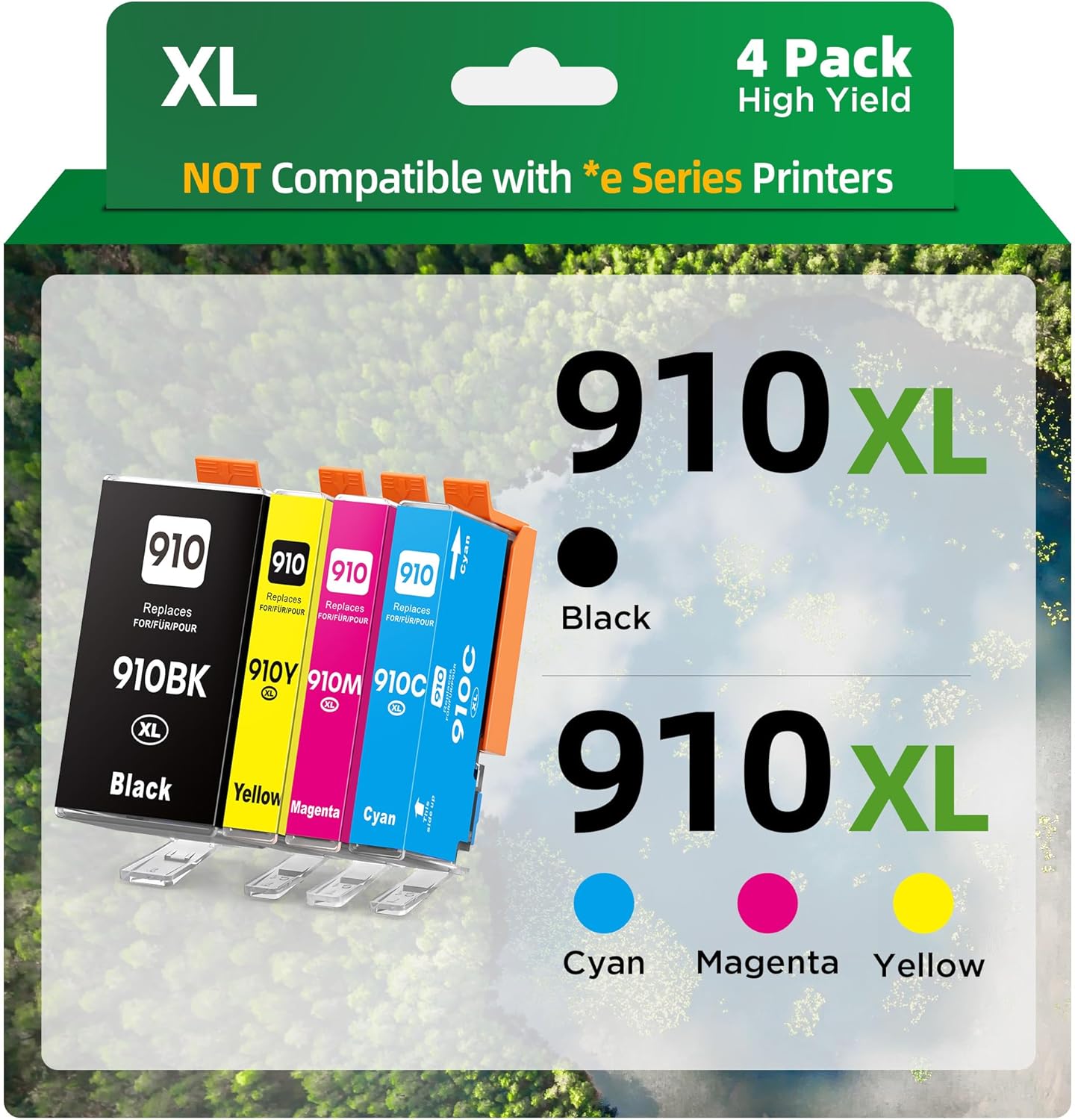 910XL Ink Cartridges Combo Pack for HP 910 910XL Work for HP OfficeJet 8010 8015 8018 8022 OfficeJet Pro 8020 8025 8028 8035 Printer (4 Pack, B/C/Y/M) 910XL Ink Cartridges Combo Pack for HP 910 910XL Work for HP OfficeJet 8010 8015 8018 8022 OfficeJet Pro 8020 8025 8028 8035 Printer (4 Pack, B/C/Y/M)