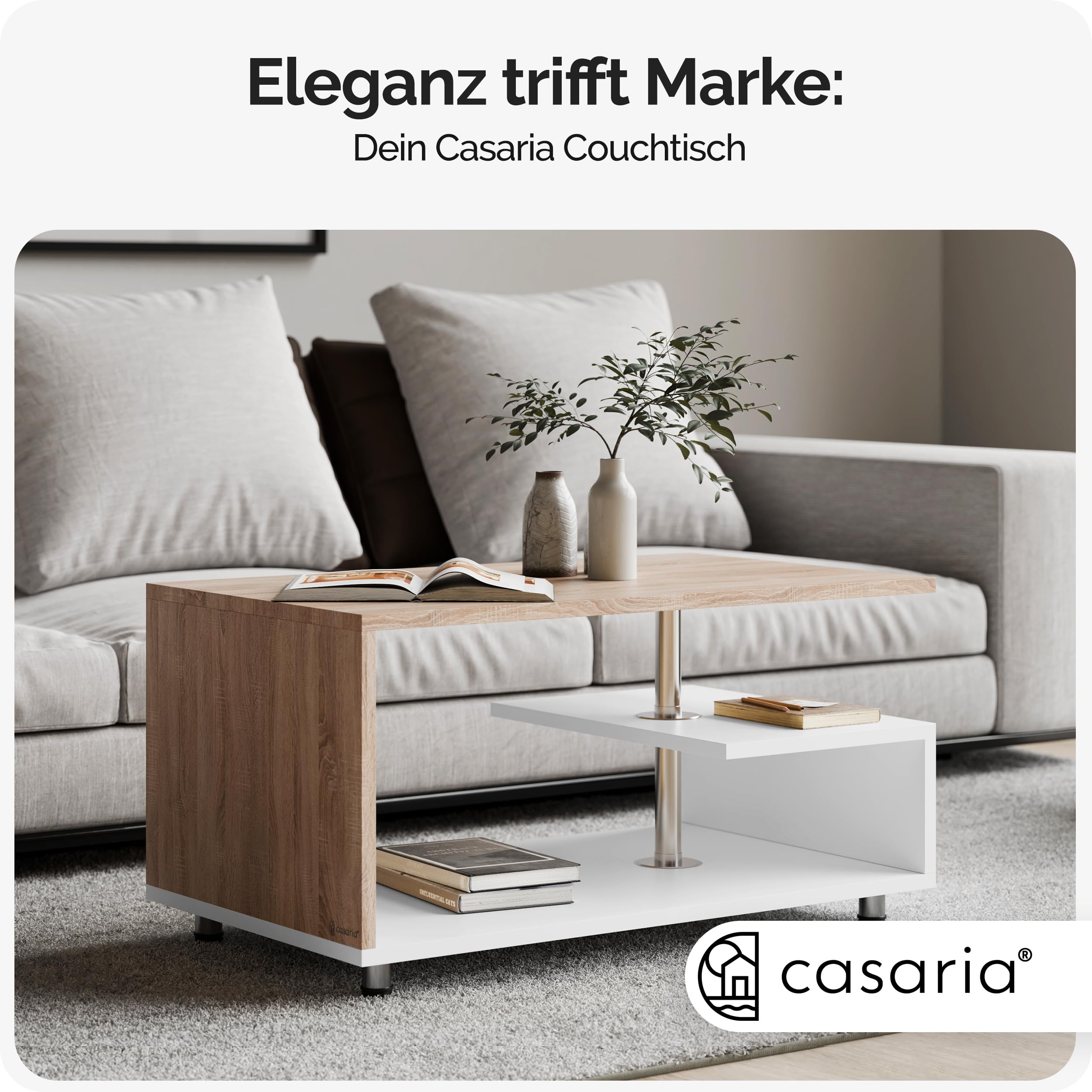 Forte Bailey Salontafel, hout, zandeiken, 105 x 60 x 45,60 cm