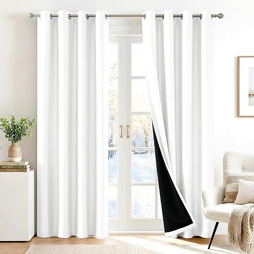 Miniatura 33 de Deconovo - Cortinas opacas 100% con forro, aisladas térmicamente, con reducción de ruido, certificadas por Oeko-TEX, con ojales en la parte Gris
