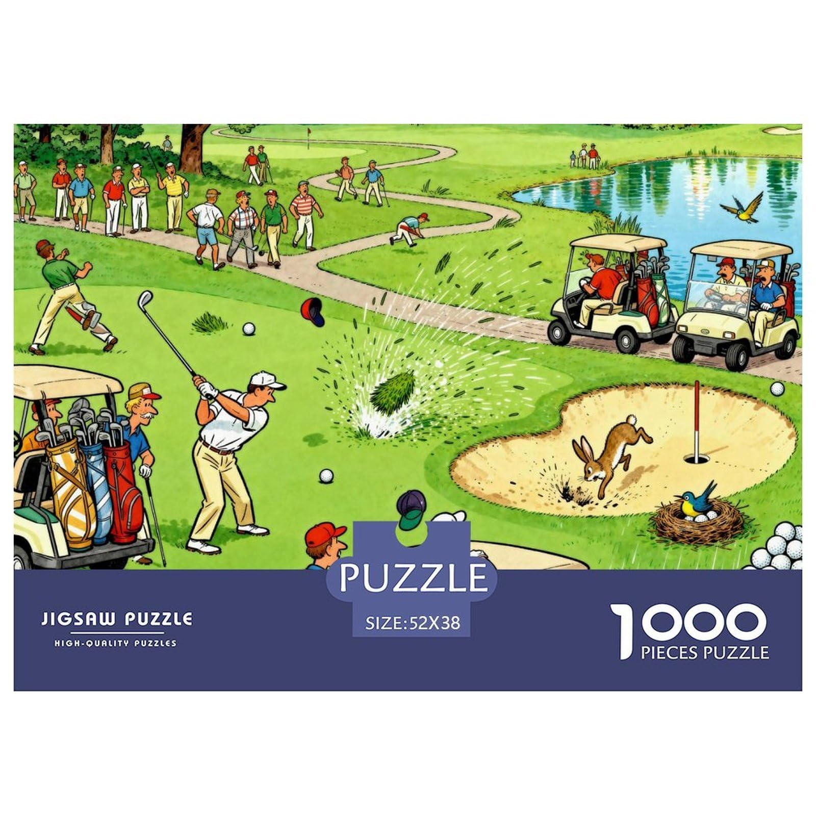 Golf Course Fairway Drive Wooden Jigsaw Puzzle Waterproof 1000 Piece Puzzles for Adults Gifts Fun Home Decoration