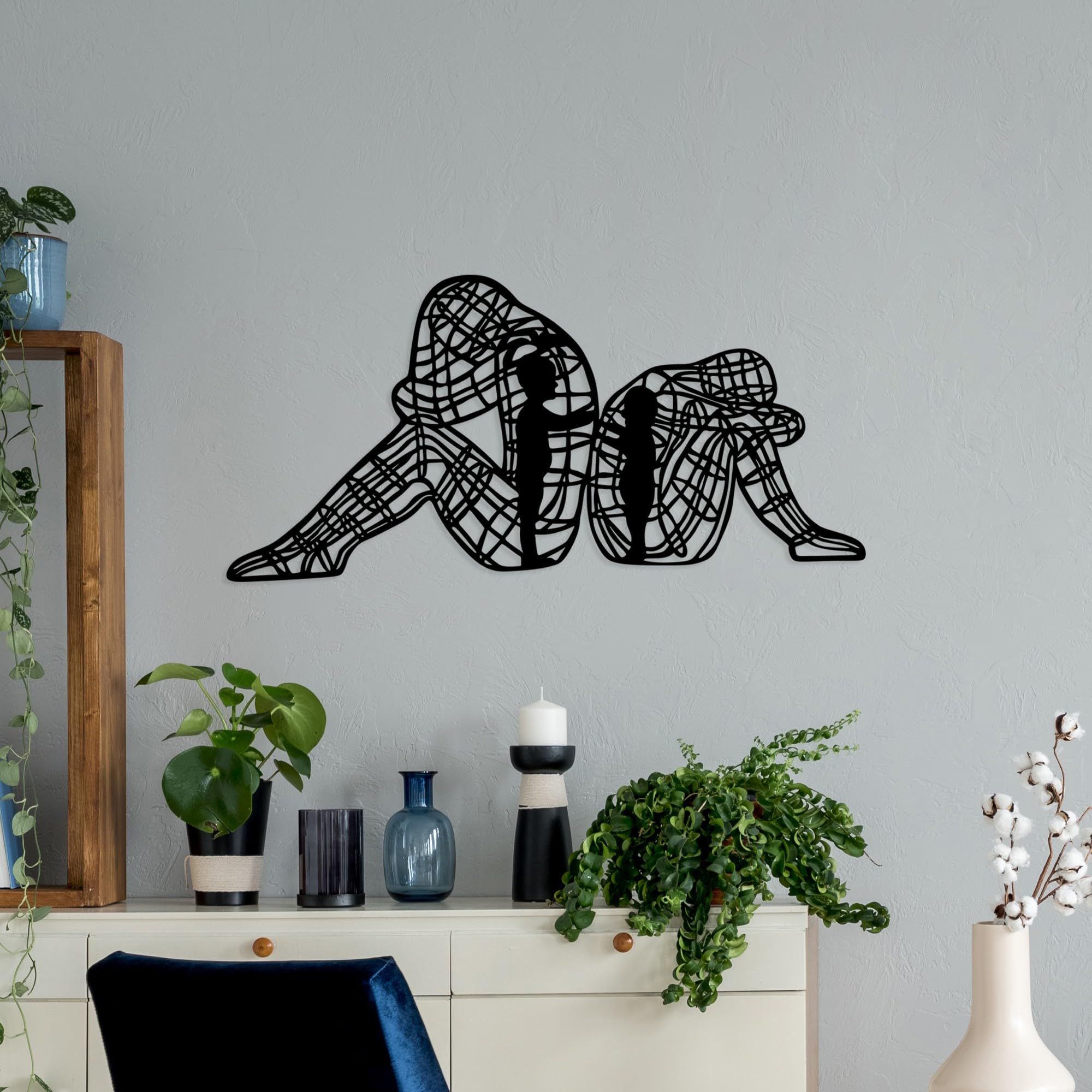 Stylish Black Decorative Metal Wall Accessory, 33 x 70 cm, 100% Metal, 1.5 mm Thick, Lightweight & Easy to Hang, Perfect for Modern Decor