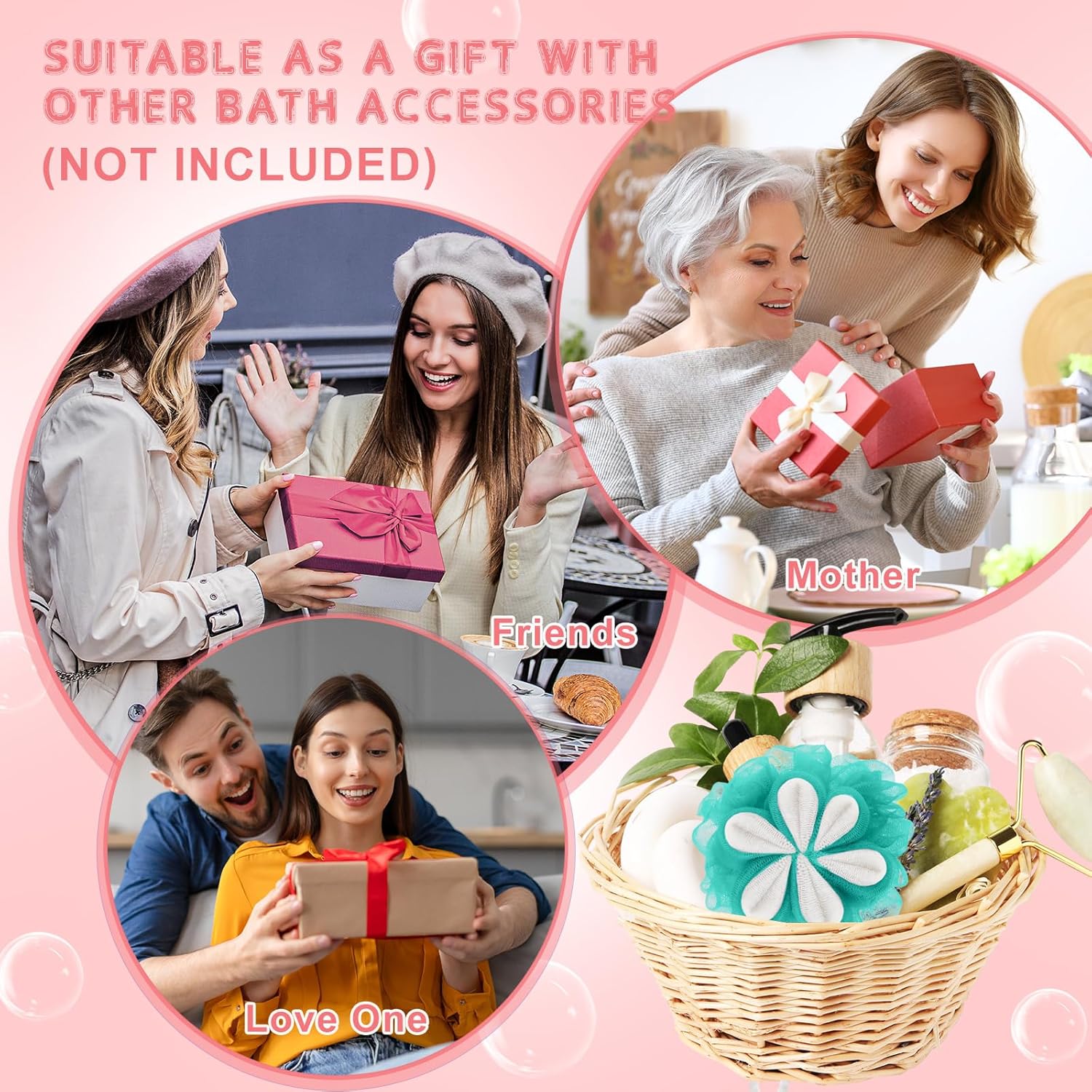 6 Pack Bath Loofah Sponge Flower Shower Loofah Bath Sponges for Shower Exfoliating Body Scrubber Spa Gifts for Women Bathroom Cleaning Bathing Accessories Men(Multicolor) - Image 4