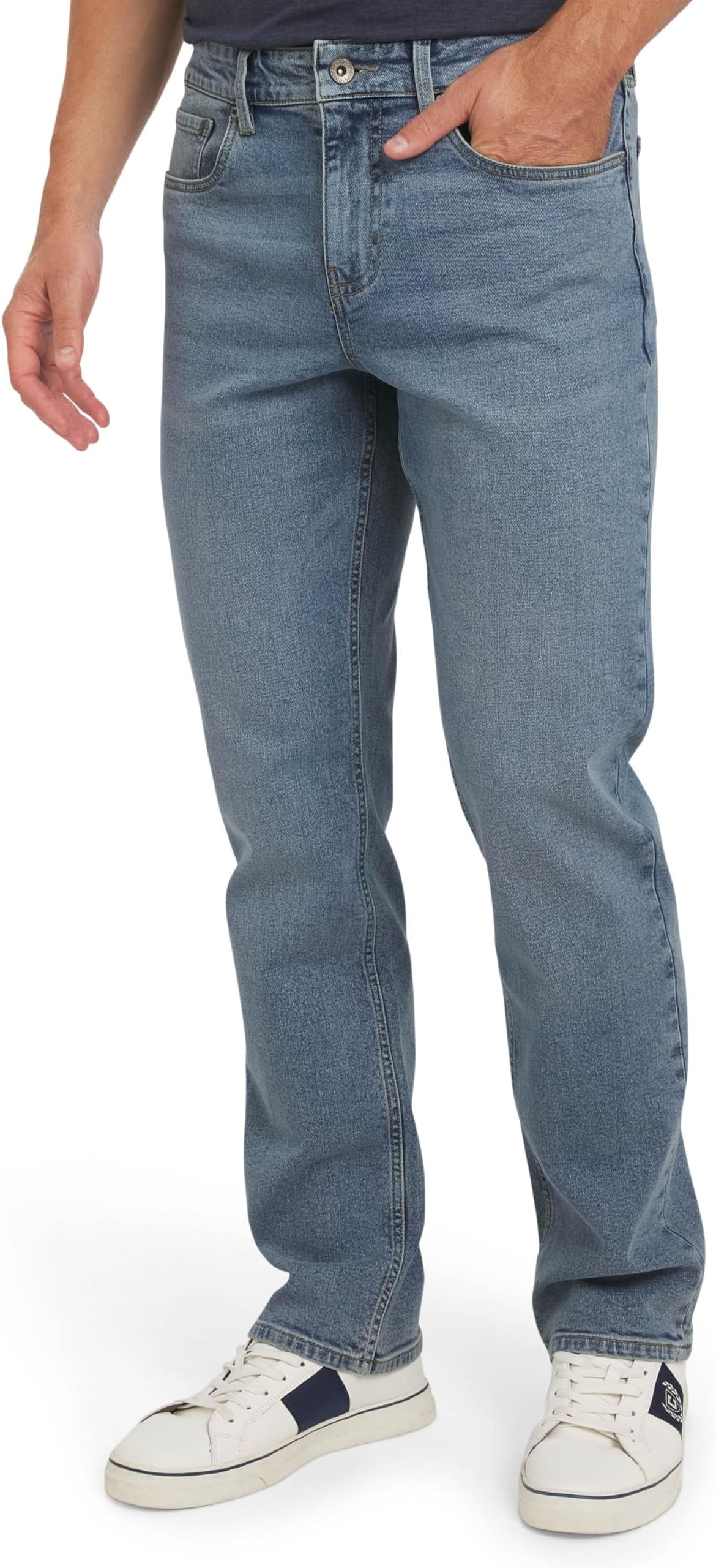 Chaps Men's 5 Pocket Relaxed Fit Stretch Waist Denim Jeans