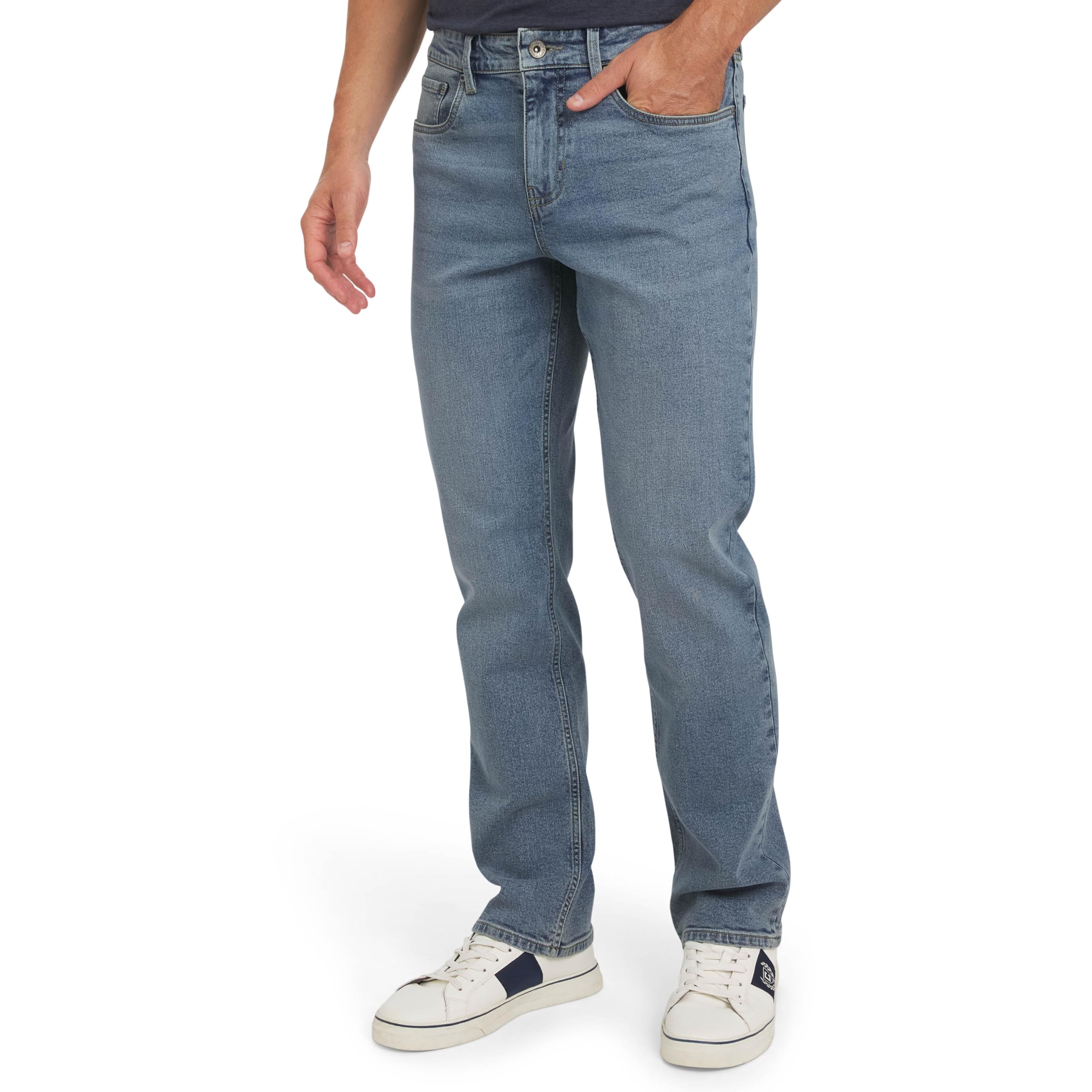 Men's 5 Pocket Relaxed Fit Stretch Waist Denim Jeans