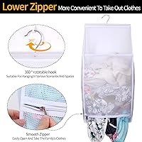 Vista 4 de Bolsas de lavandería plegables de malla transpirable para colgar, secado rápido, portátil, ahorro de espacio, cesta de lavandería para dormitorio