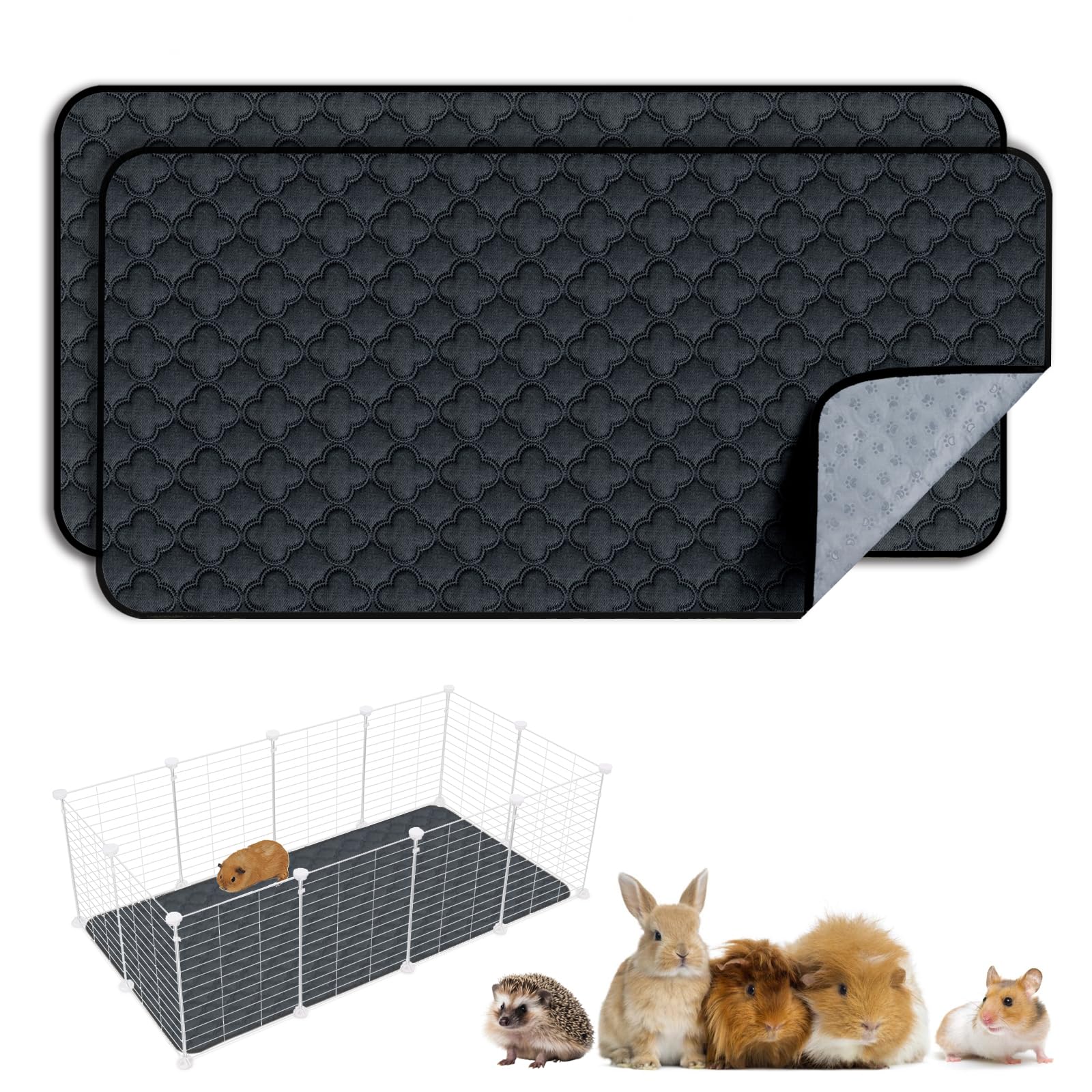 Photo 1 of FunFurry Washable Guinea Pig Cage Liner - 2 Pack Reusable Pee Pads