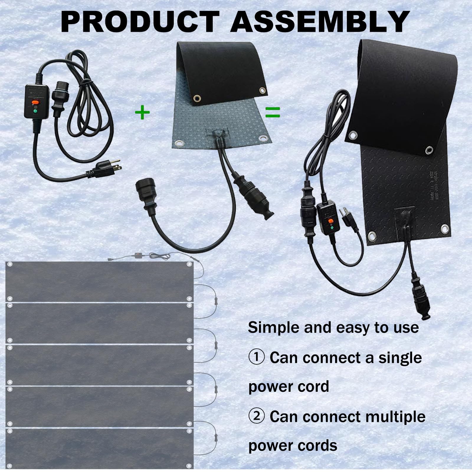 Tapis Chauffant AntidéRapant pour Fonte De Neige, Tapis De Fonte De Neige Chauffant AntidéRapant, Chauffage AntidéRapant, Produits De DéNeigement Et De DéGivrage C-1piece